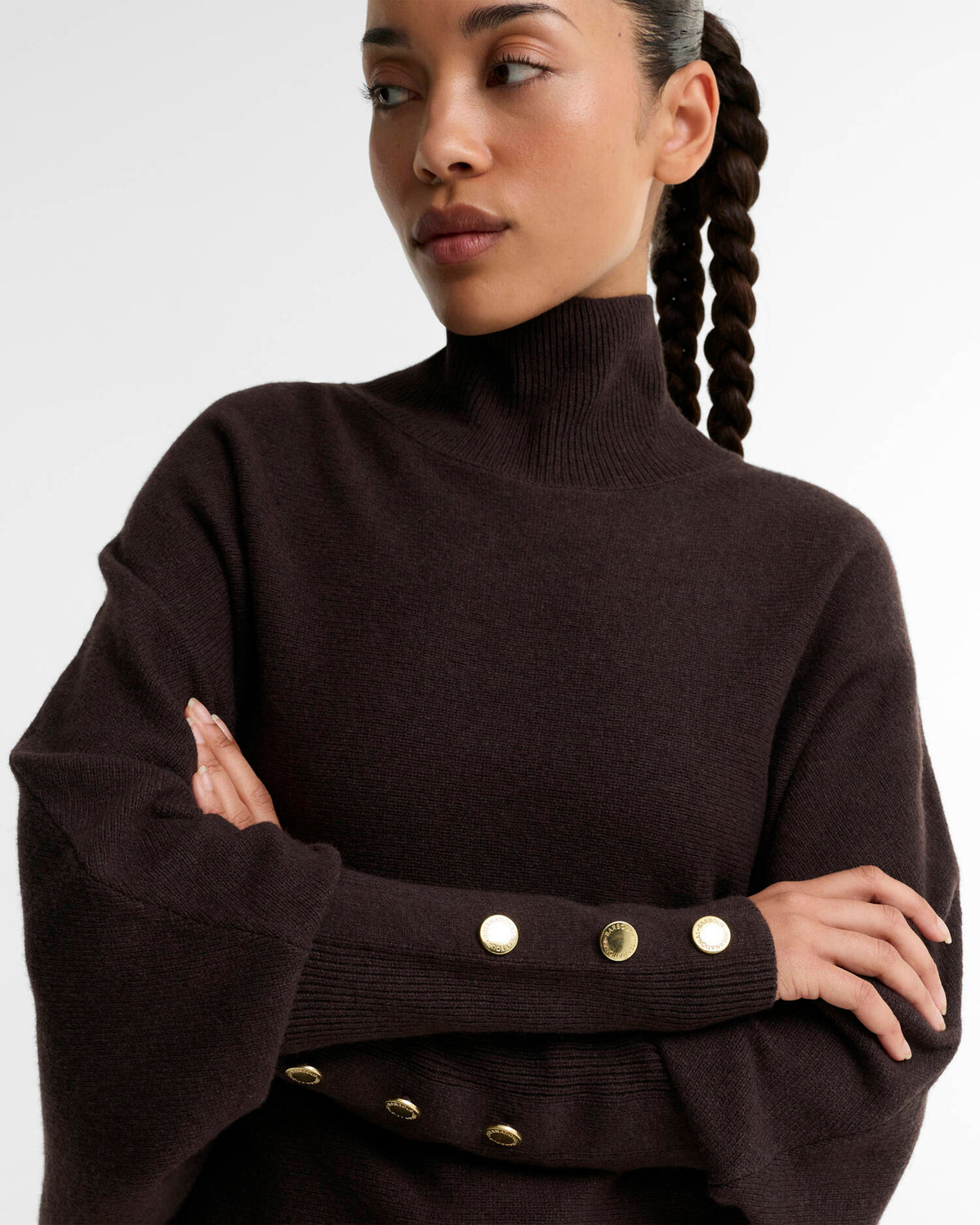 Women's Barbour International Lilah Knitted Jumper In Truffle — view 4
