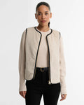 Women's Barbour International Oulton Faux Fur Liner In Lt Stone/Black