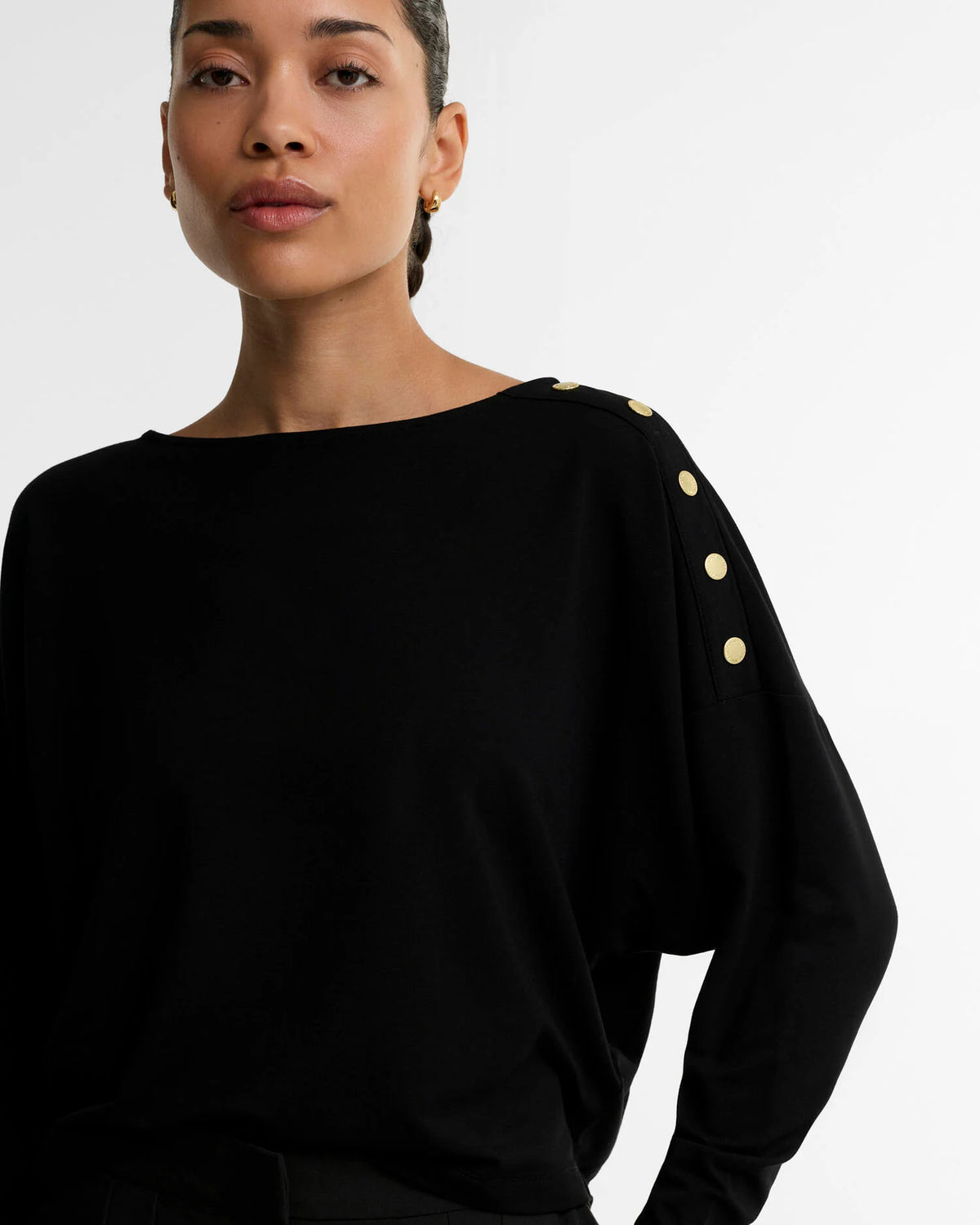 Women's Barbour International Cyrus Top In Black — view 3