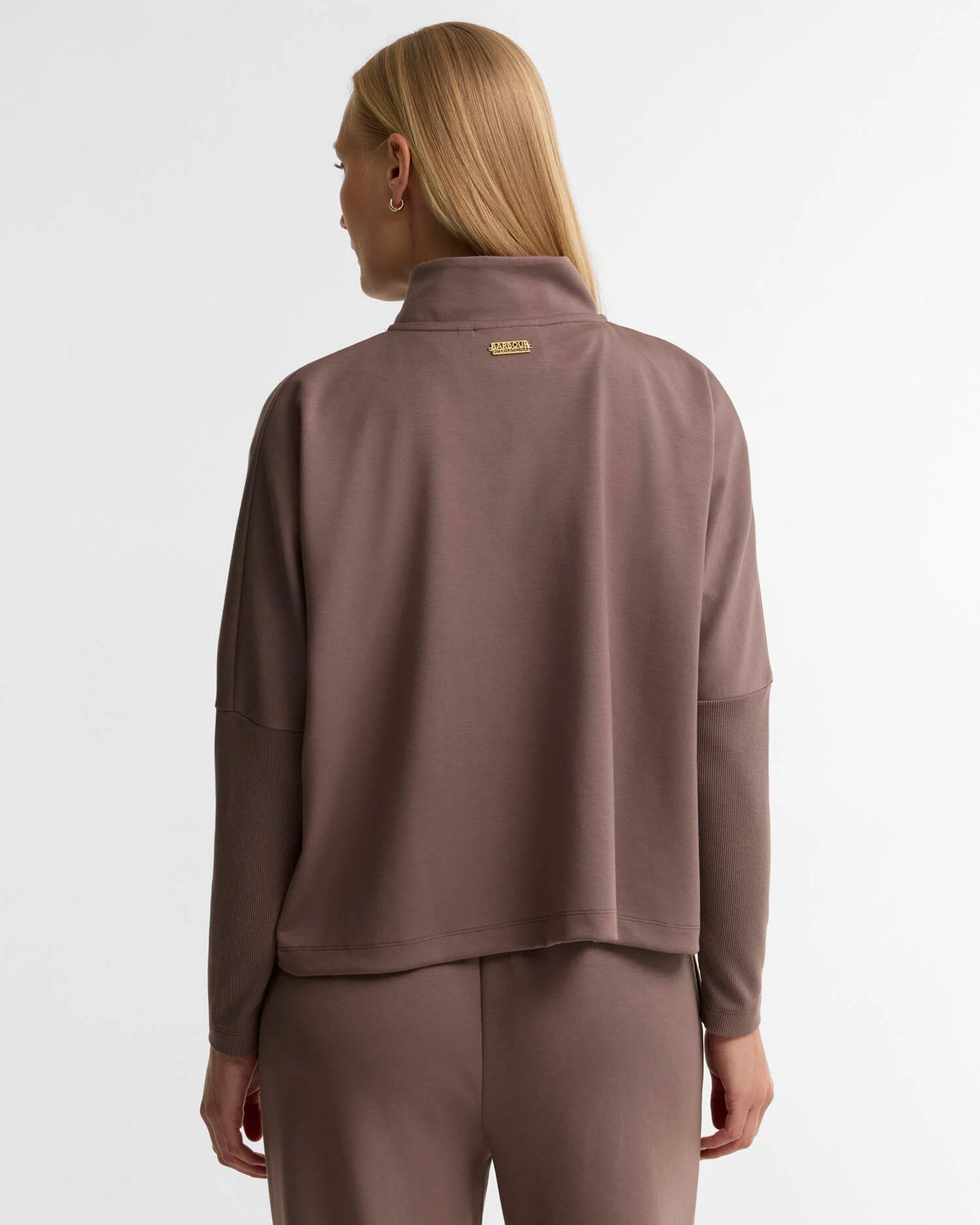 Women's Barbour International Kemora Half Zip Sweatshirt In Truffle — view 3