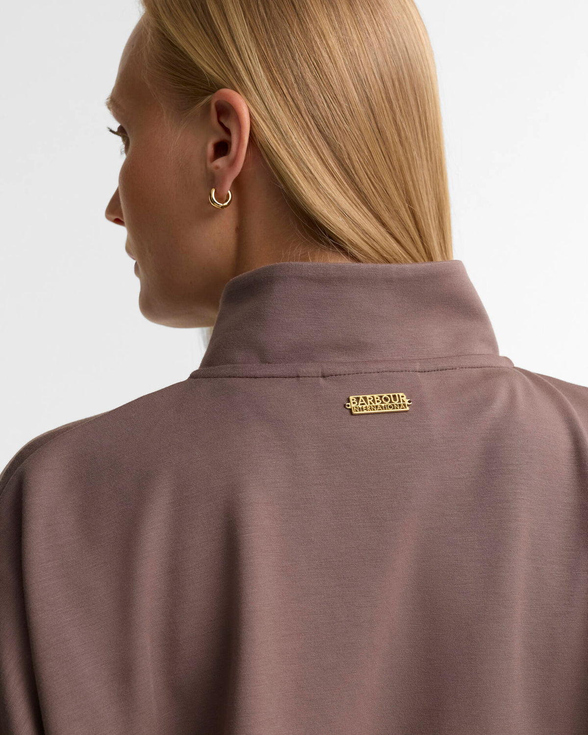 Women's Barbour International Kemora Half Zip Sweatshirt In Truffle — view 5
