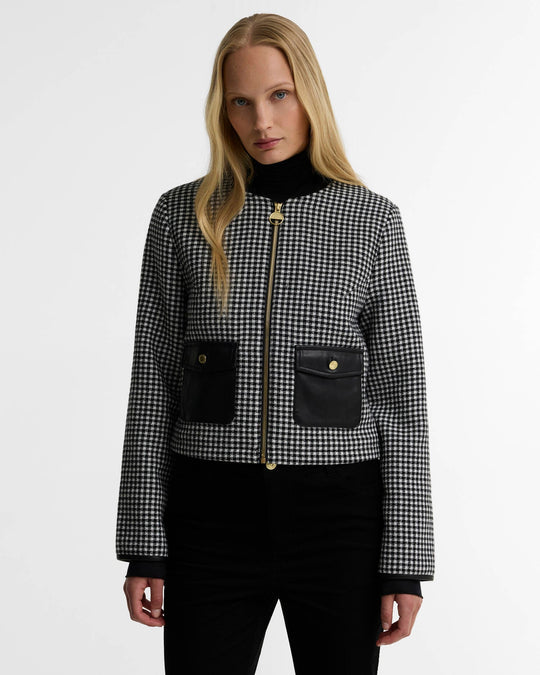 Women's Barbour International Halina Cropped Gingham Jacket
