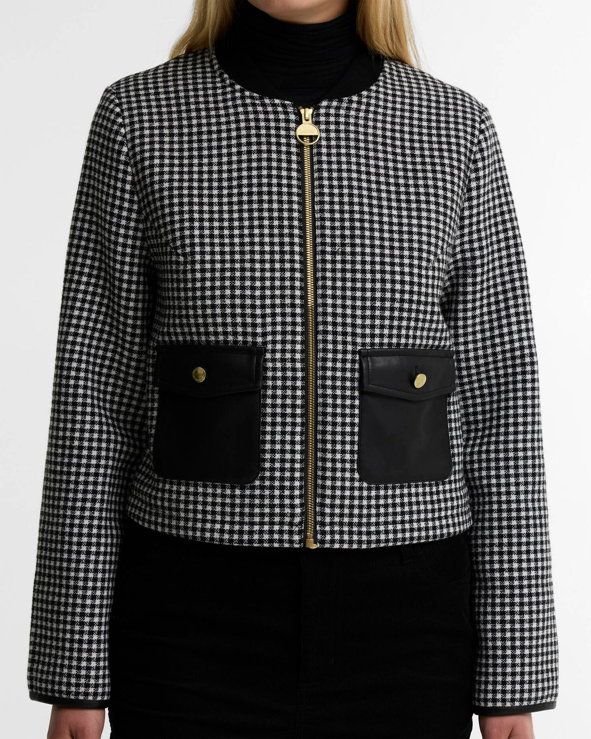 Women's Barbour International Halina Cropped Gingham Jacket — view 5
