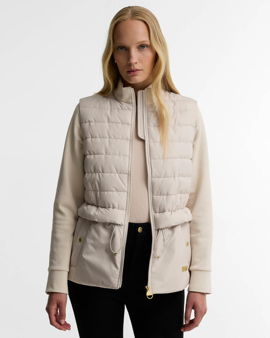 Women's Barbour International Ari Quilted Sweat In Moonbeam