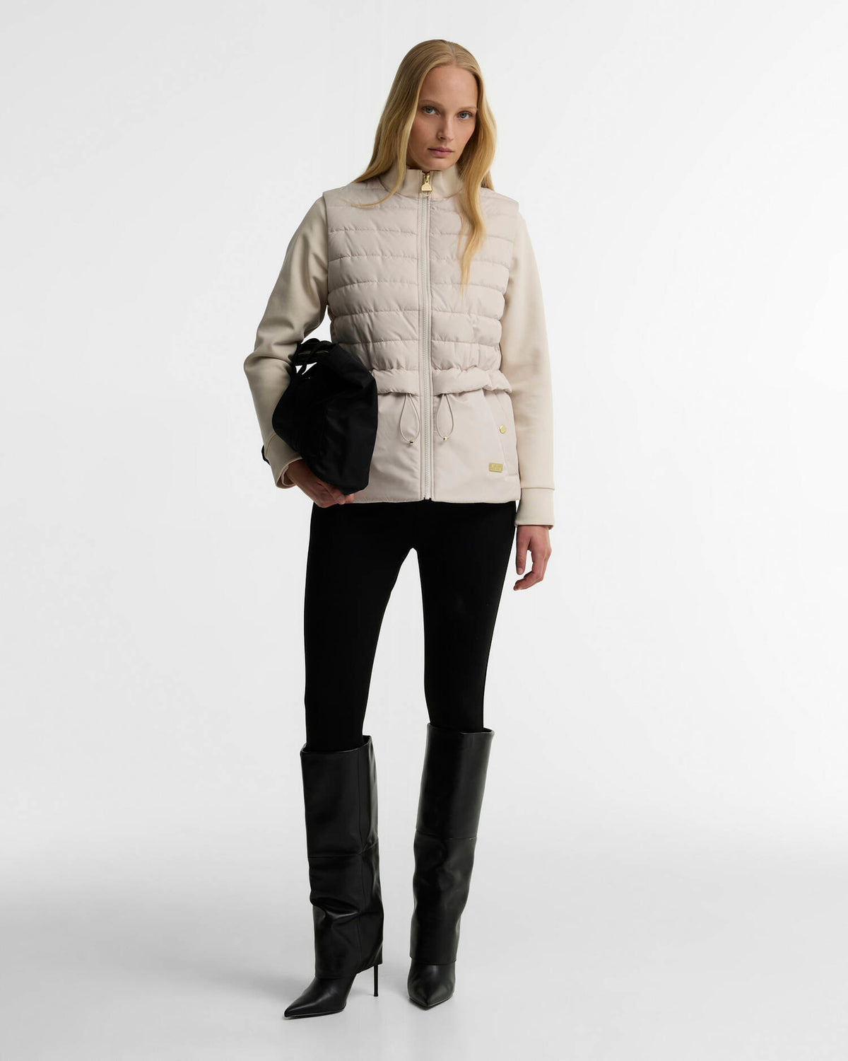 Women's Barbour International Ari Quilted Sweat In Moonbeam — view 2