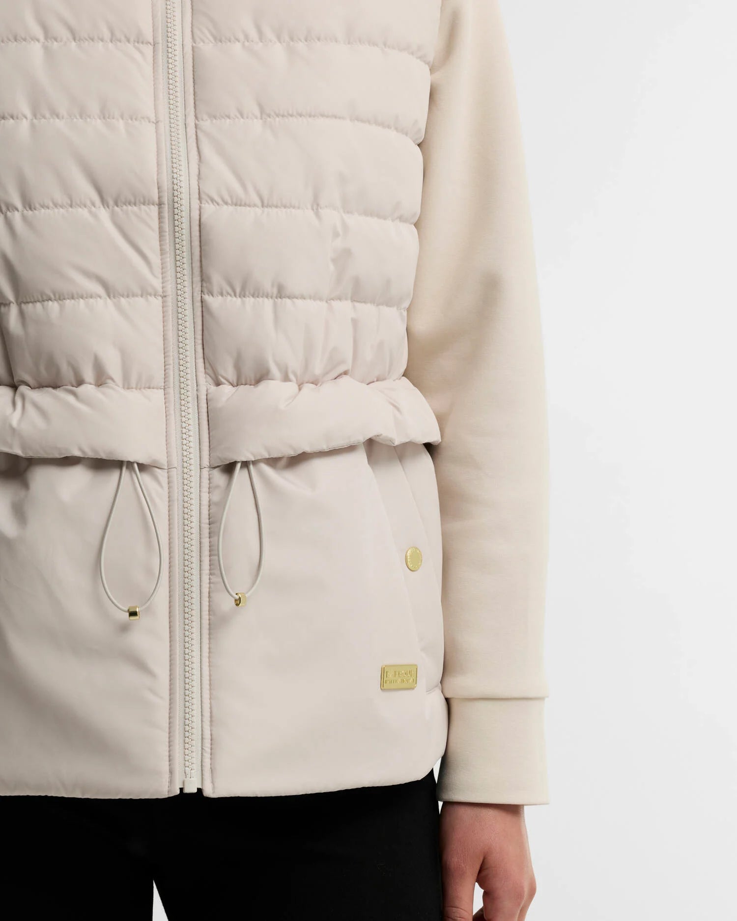 Women's Barbour International Ari Quilted Sweat In Moonbeam — view 5