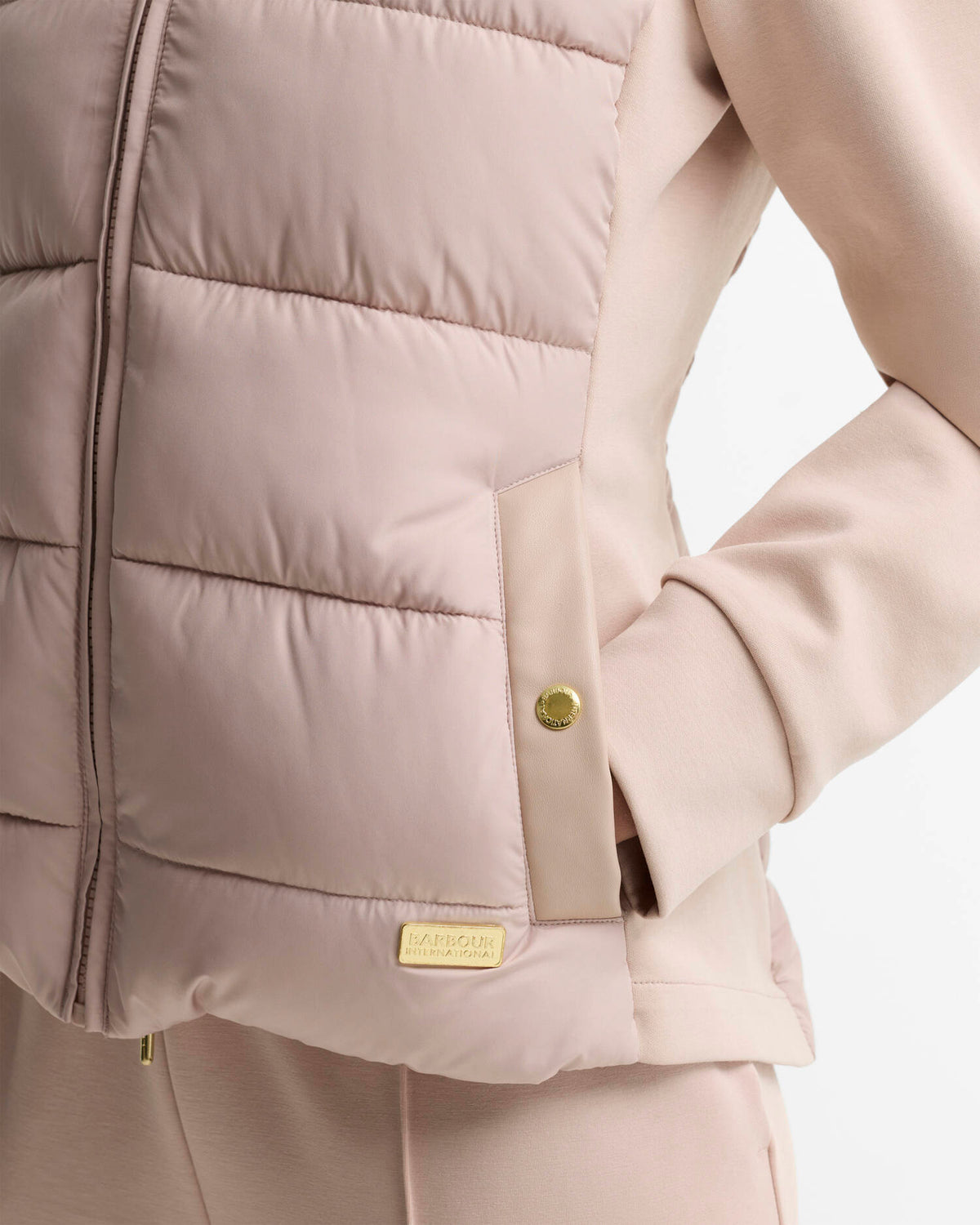 Women's Barbour International Conway Quilted Sweat In Nutmeg — view 5