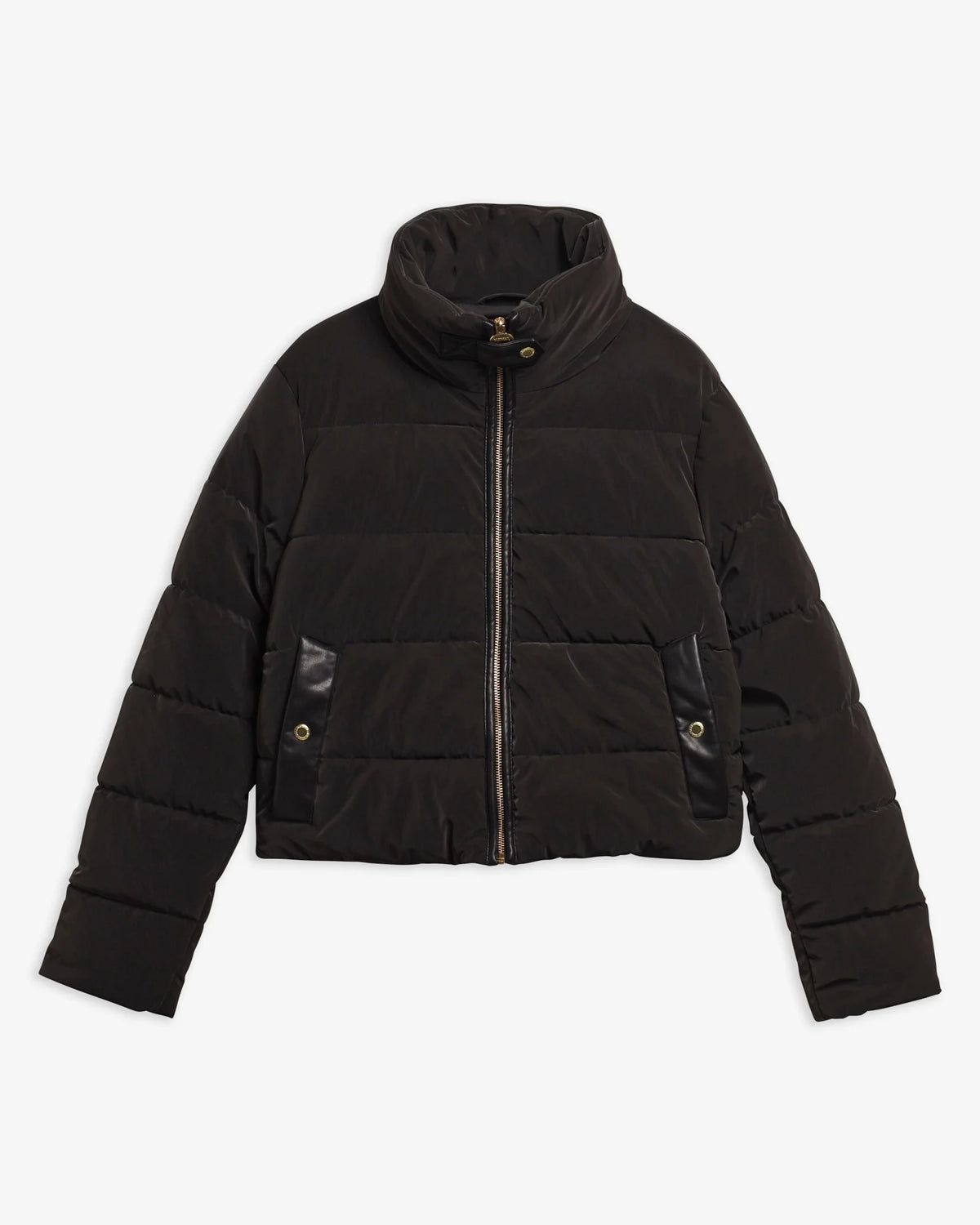 Women's Barbour International Halina Faux Velvet Puffer In Black