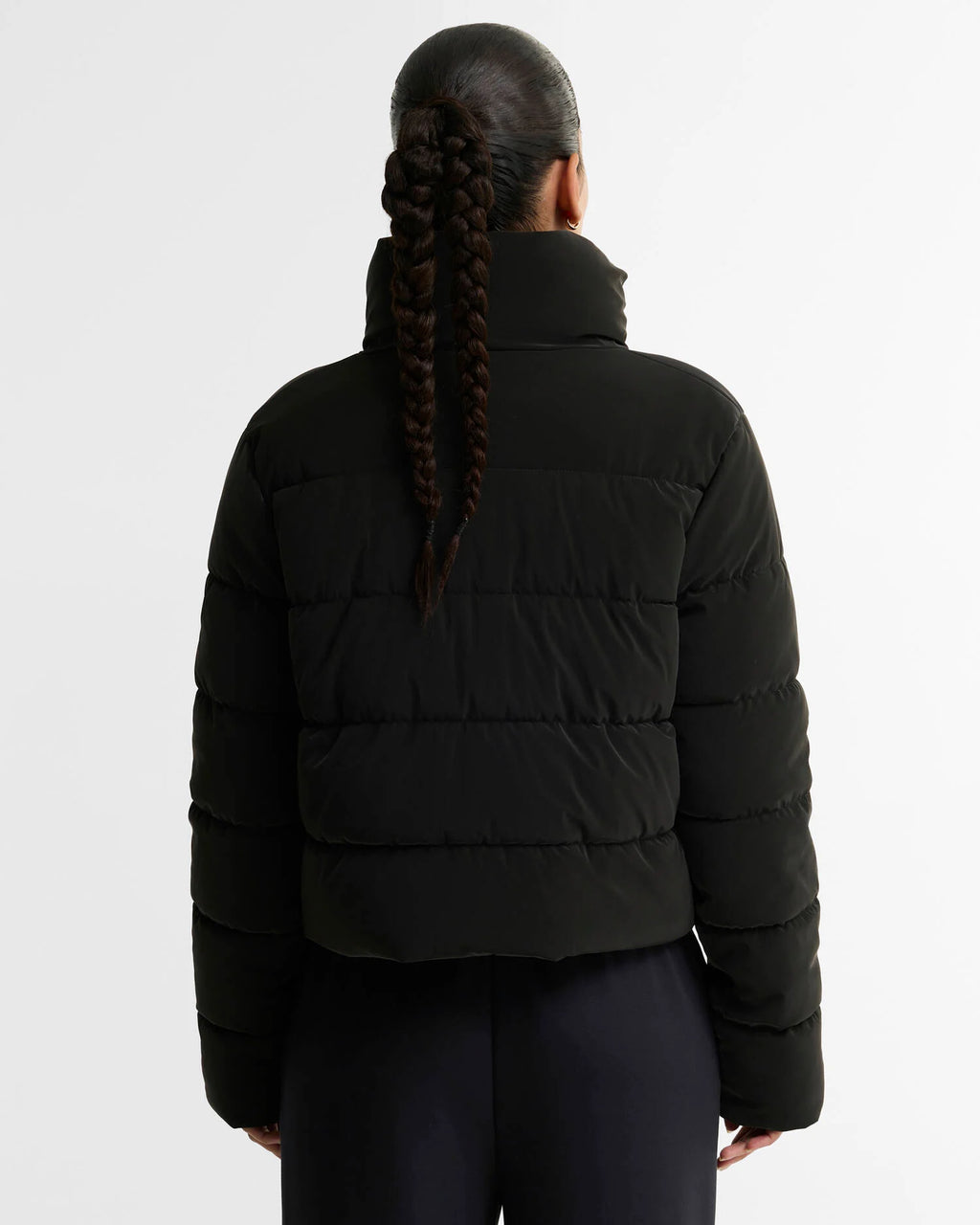 Women's Barbour International Halina Faux Velvet Puffer In Black