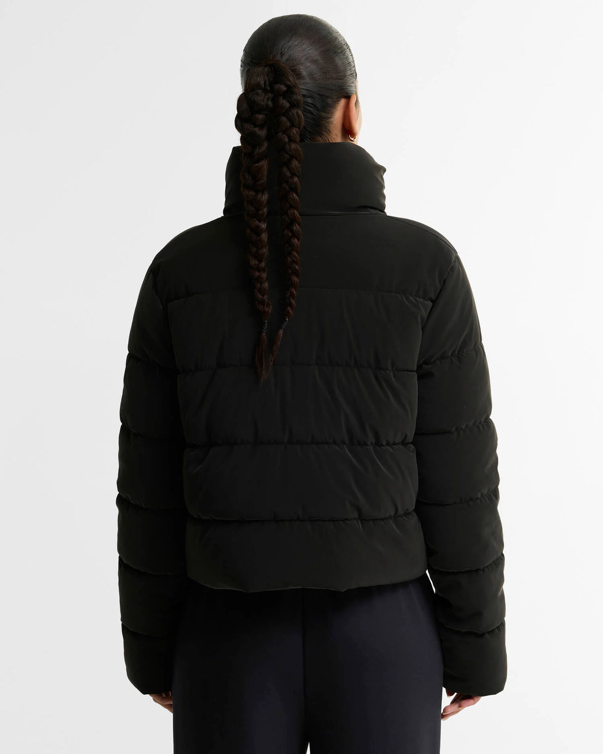 Women's Barbour International Halina Faux Velvet Puffer In Black