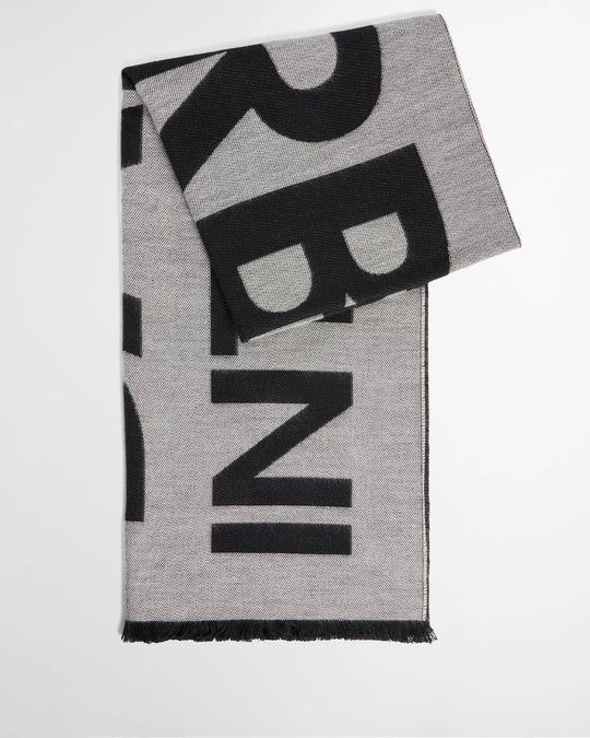 Women's Barbour International Milla Logo Scarf In Moonbeam/Black