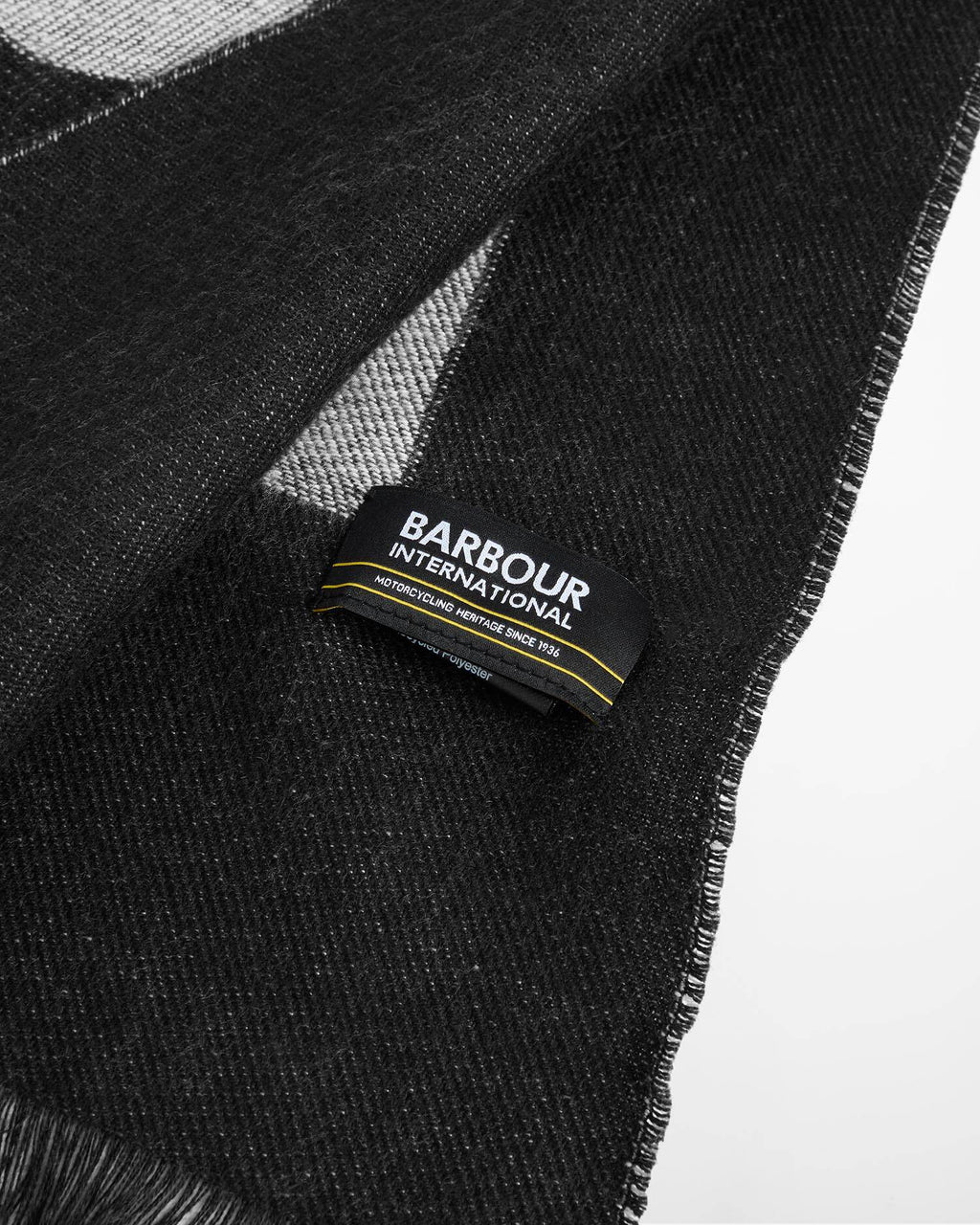 Women's Barbour International Milla Logo Scarf In Moonbeam/Black — view 3