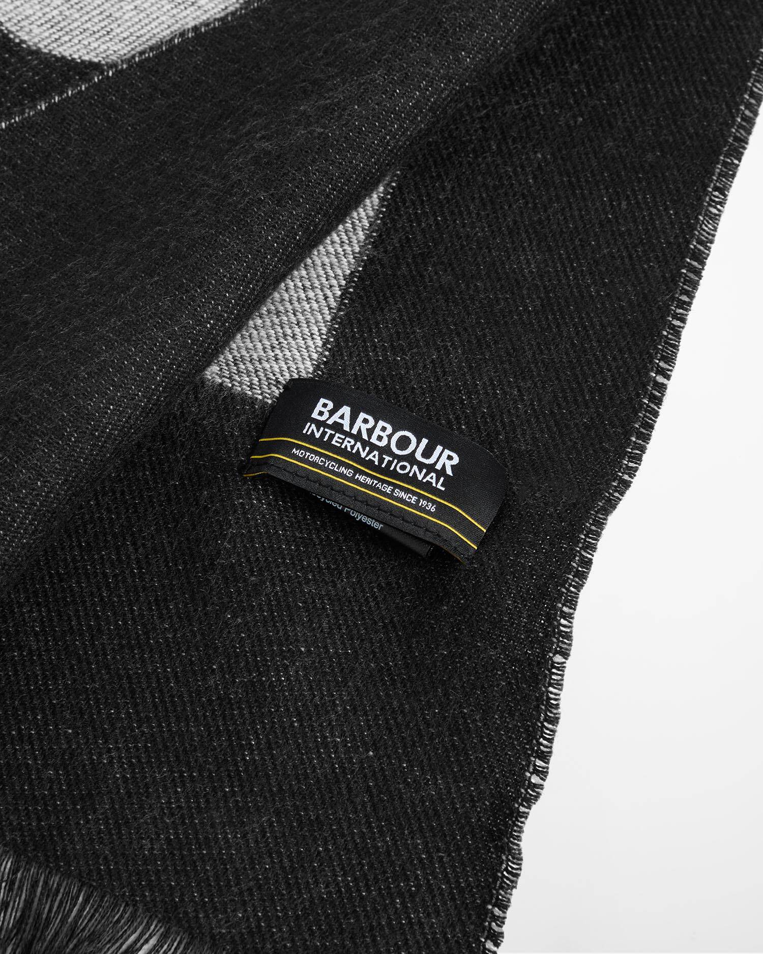Women's Barbour International Milla Logo Scarf In Moonbeam/Black — view 3