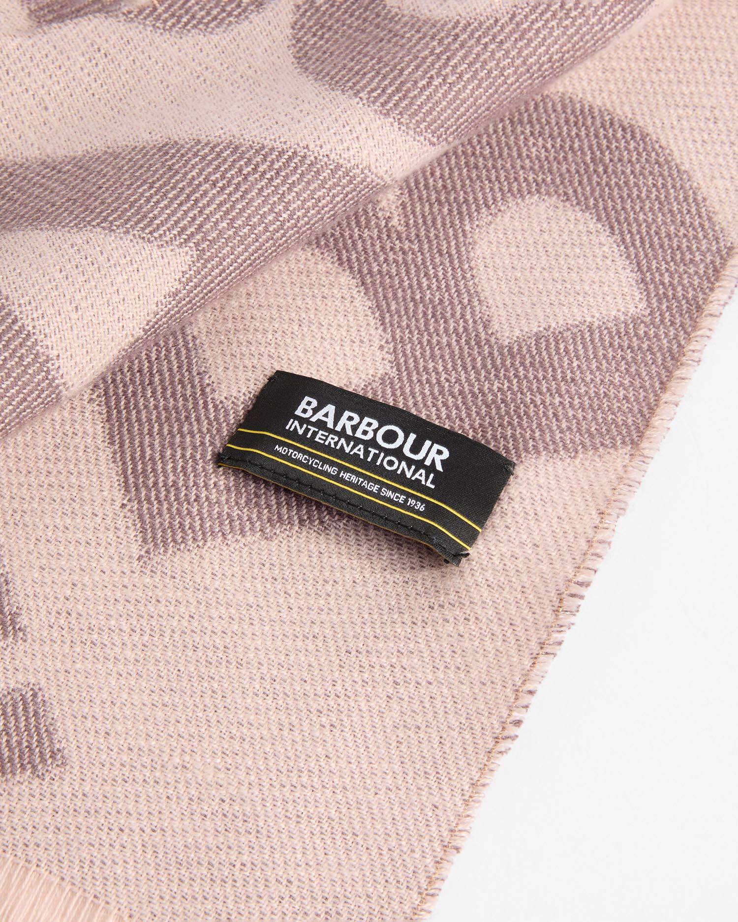 Women's Barbour International Kenna Logo Scarf In Truffle/Nutmeg — view 3
