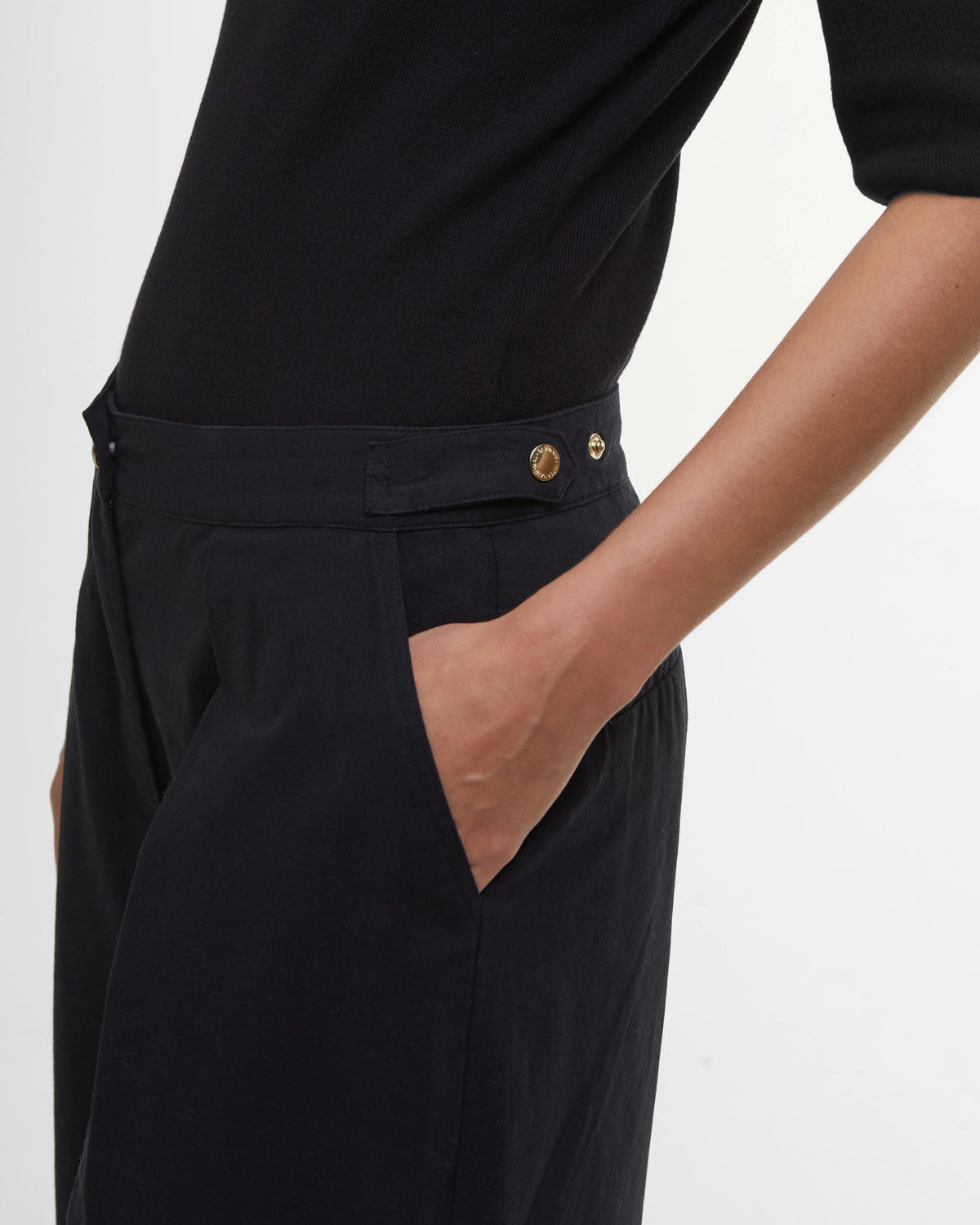 Women's Barbour Black Riley Trousers — view 2