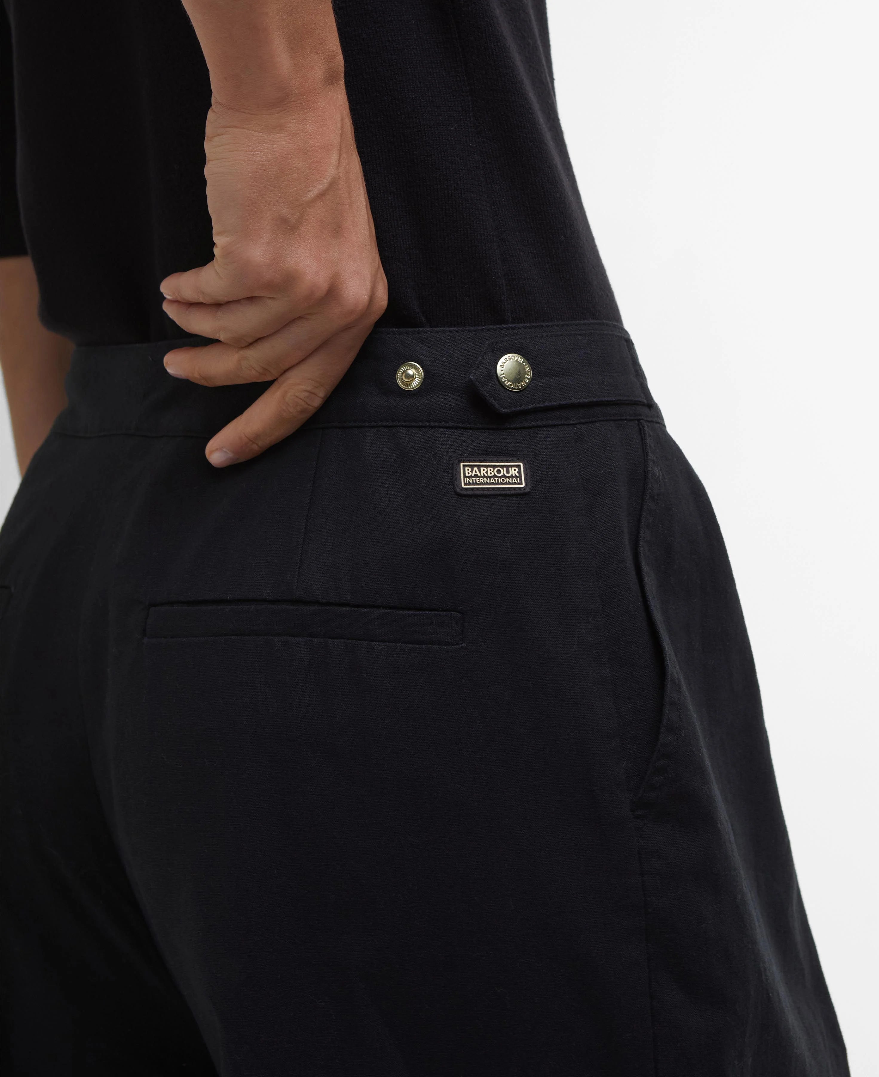 Women's Barbour Black Riley Trousers — view 5