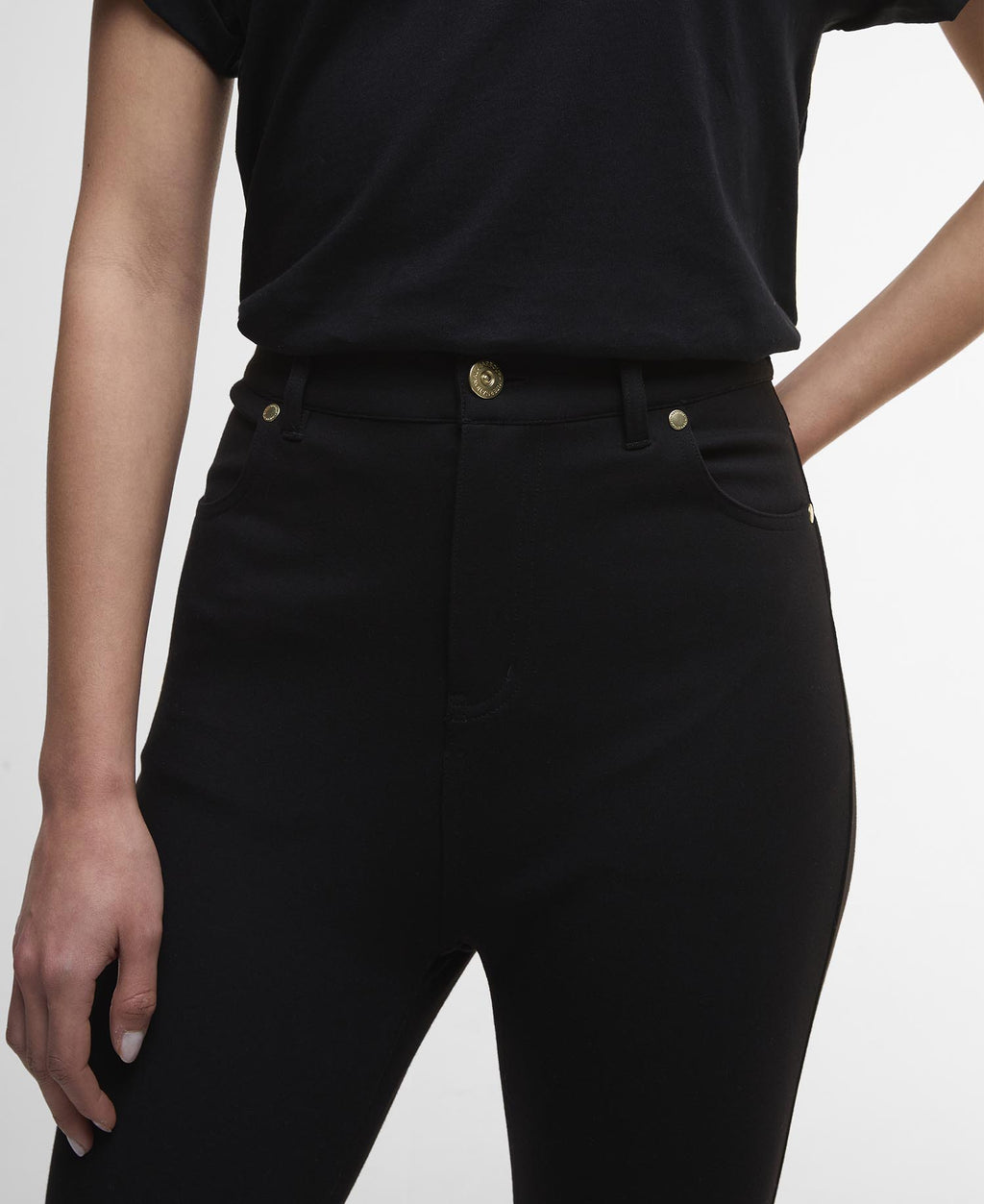 Women's Barbour Stella Trousers in Black — view 4