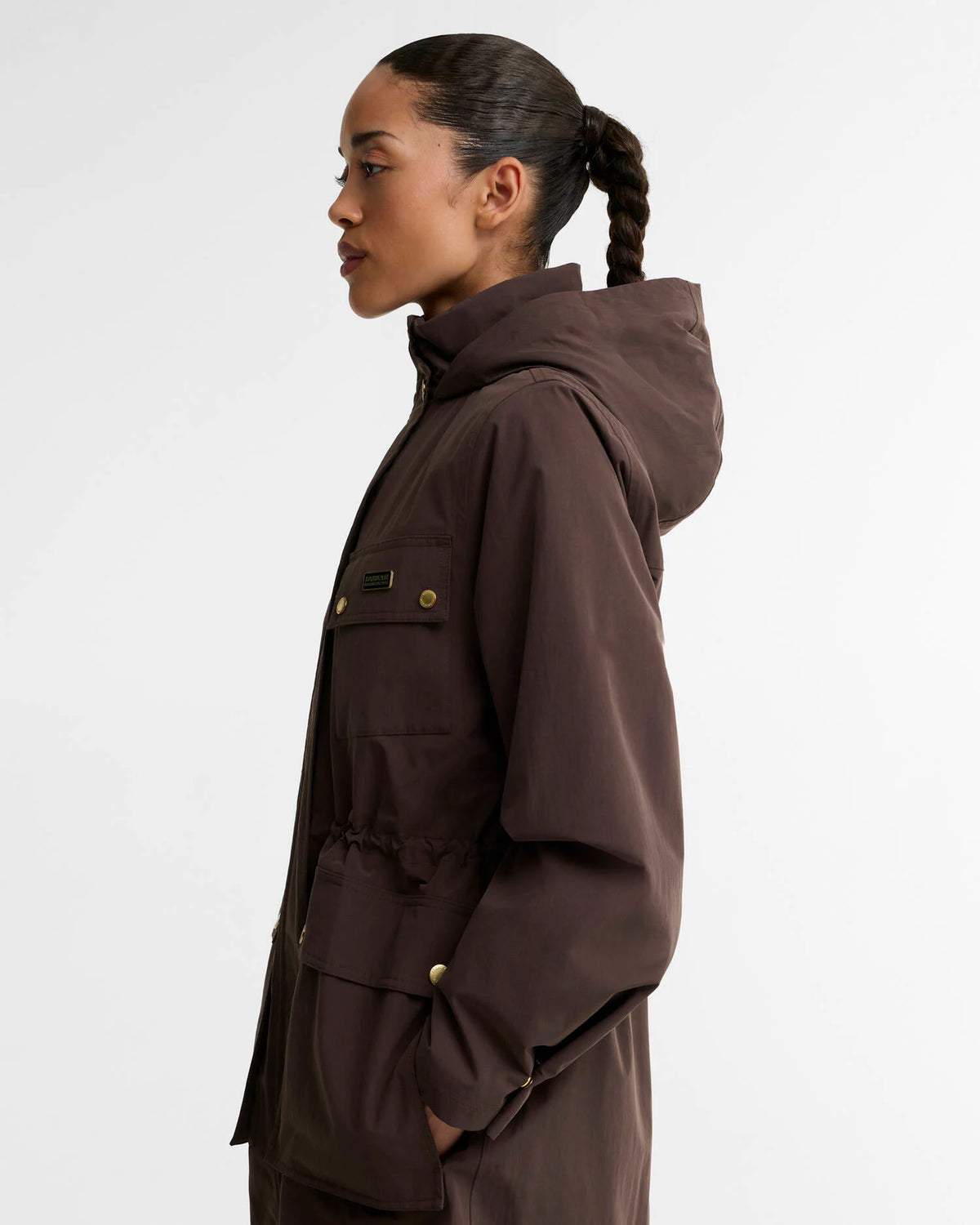 Women's Barbour International Serravalle Waterproof In Truffle — view 4
