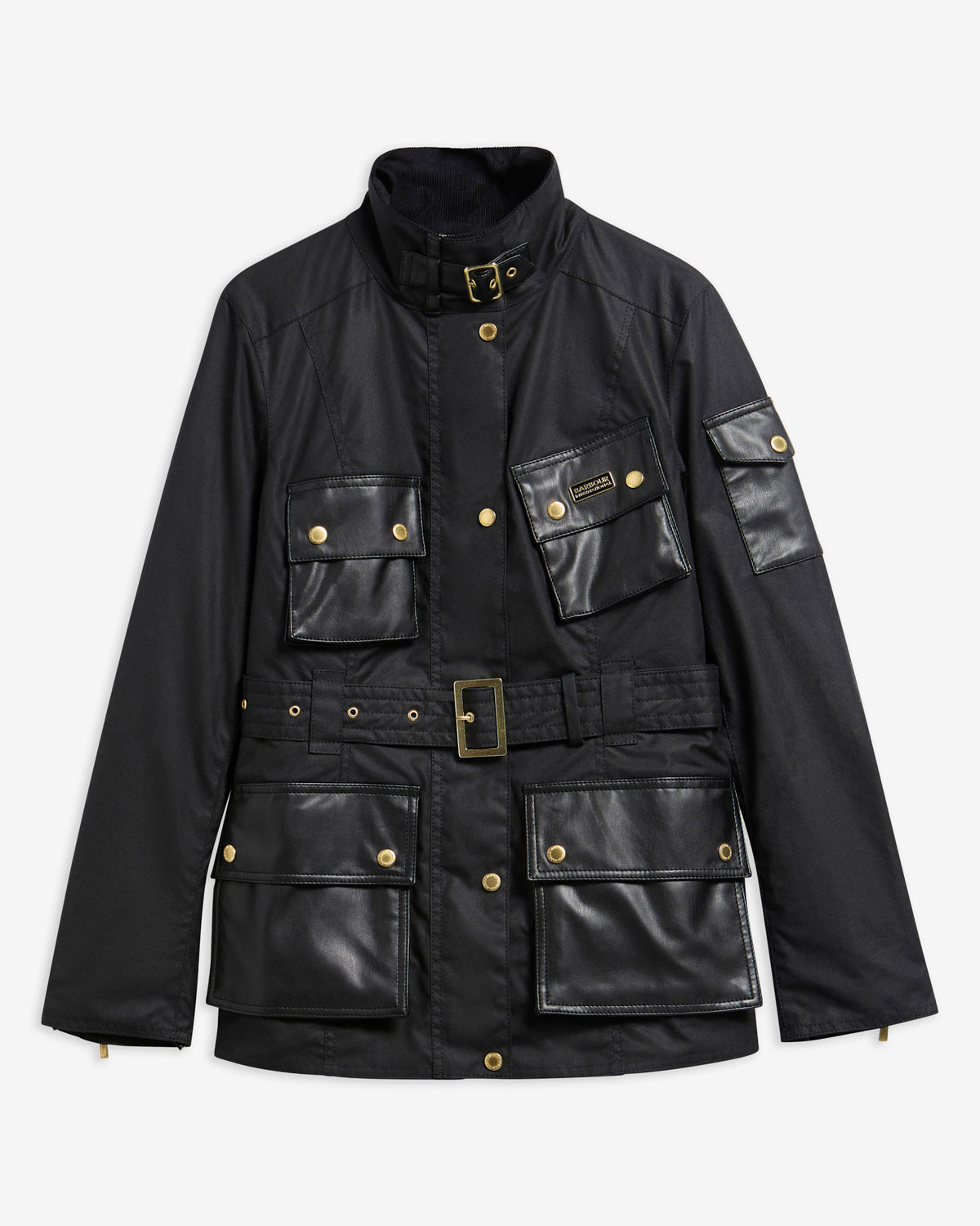 Women's Barbour International International Heritage Wax In Black/Northumberland Check — view 6