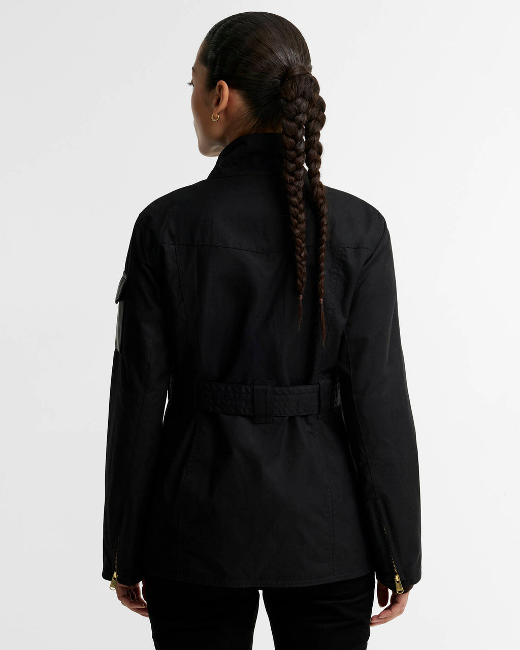 Women's Barbour International International Heritage Wax In Black/Northumberland Check — view 7