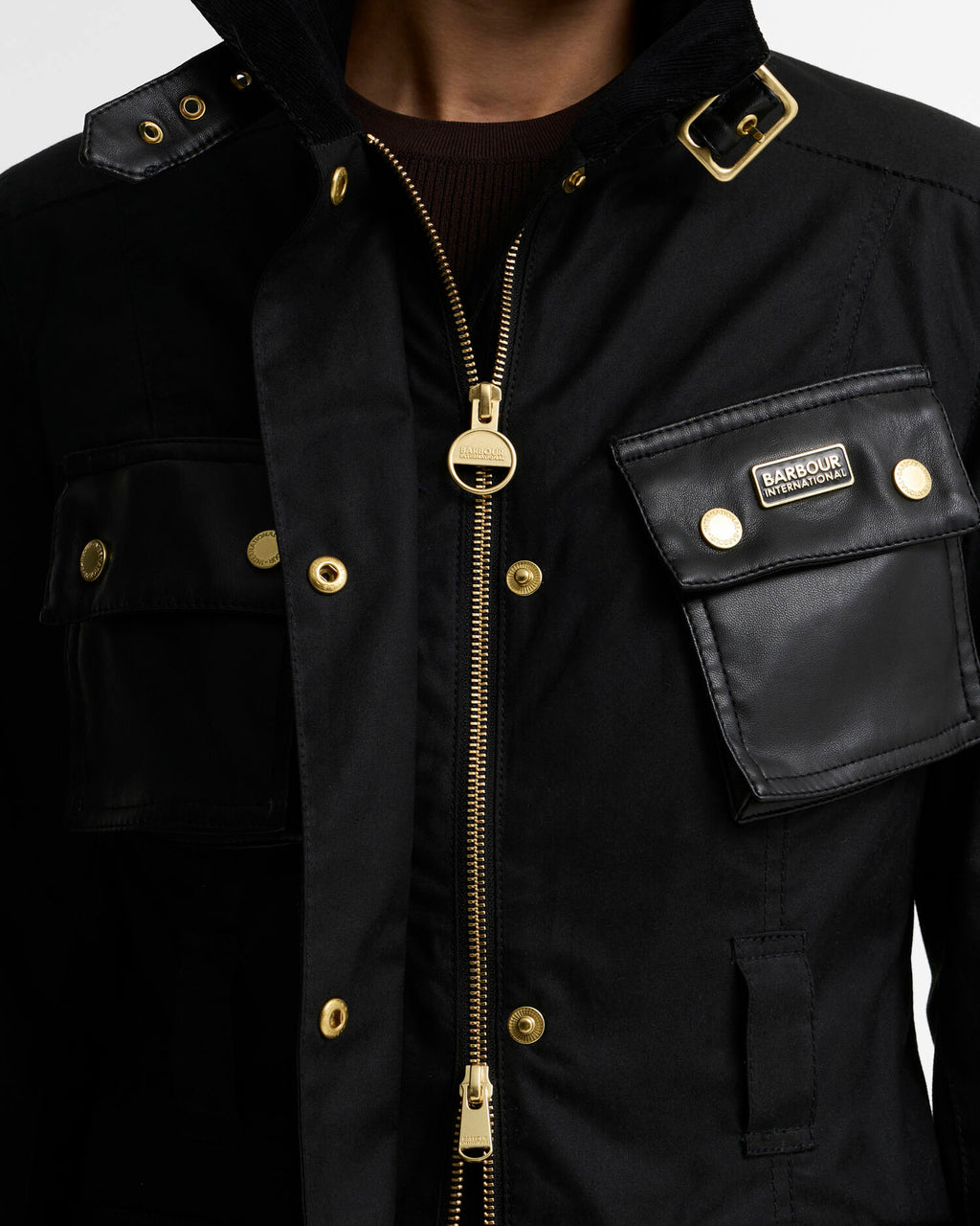 Women's Barbour International International Heritage Wax In Black/Northumberland Check — view 4