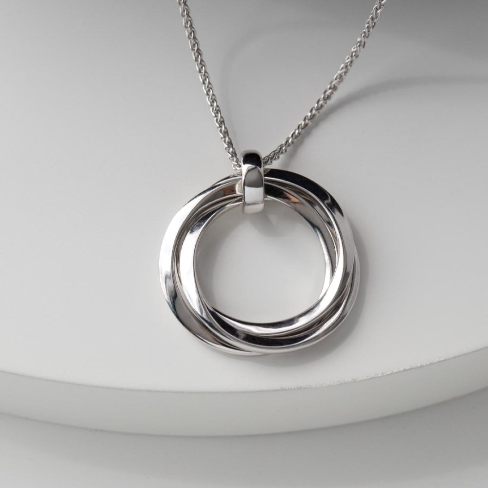 The Kit Heath Bevel Trilogy Grande adjustable slider necklace, a silver necklace from Kit Heath, available at OD’s Jewellers in St Helens