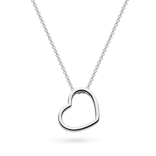 Kit Heath Love Silver Heart Outline Pendant Necklace