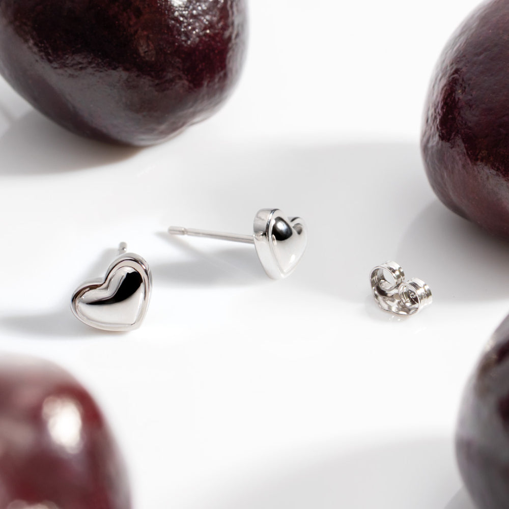 Kit Heath Love Silver Heart Stud Earrings 40532RP — view 4