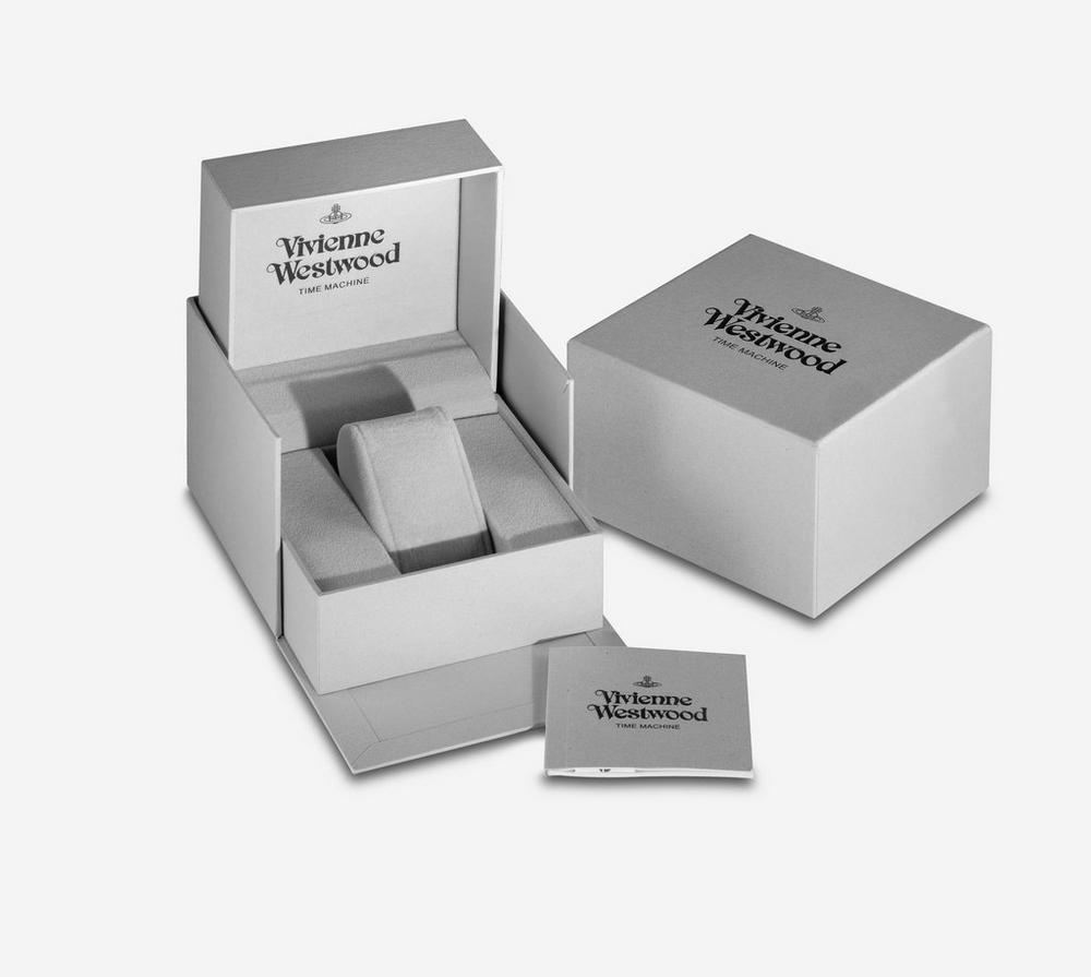 The Vivienne Westwood Ladies Little Camberwell watch, a silver stainless steel/gold plated watch from Vivienne Westwood, available at OD’s Jewellers in St Helens