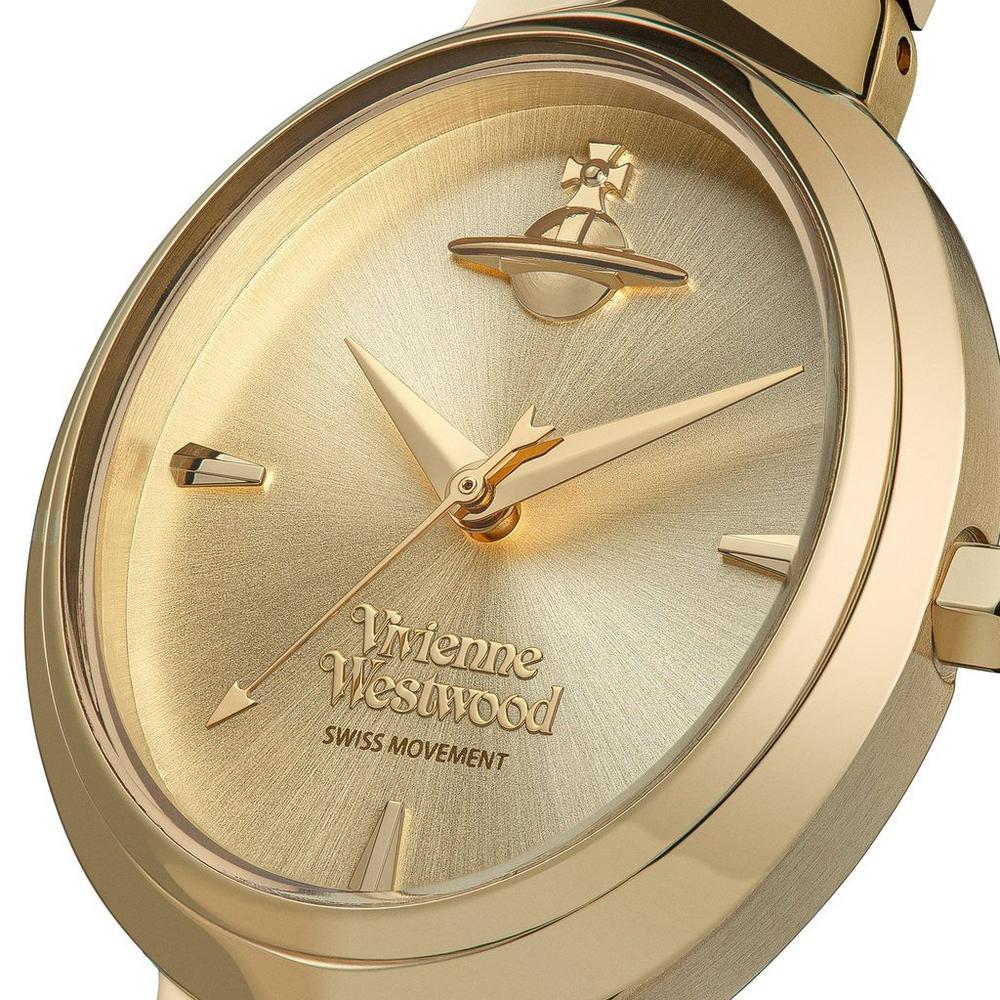 Vivienne Westwood Ladies Armour Gold Dial Bracelet Watch Gold Plated by Vivienne Westwood
