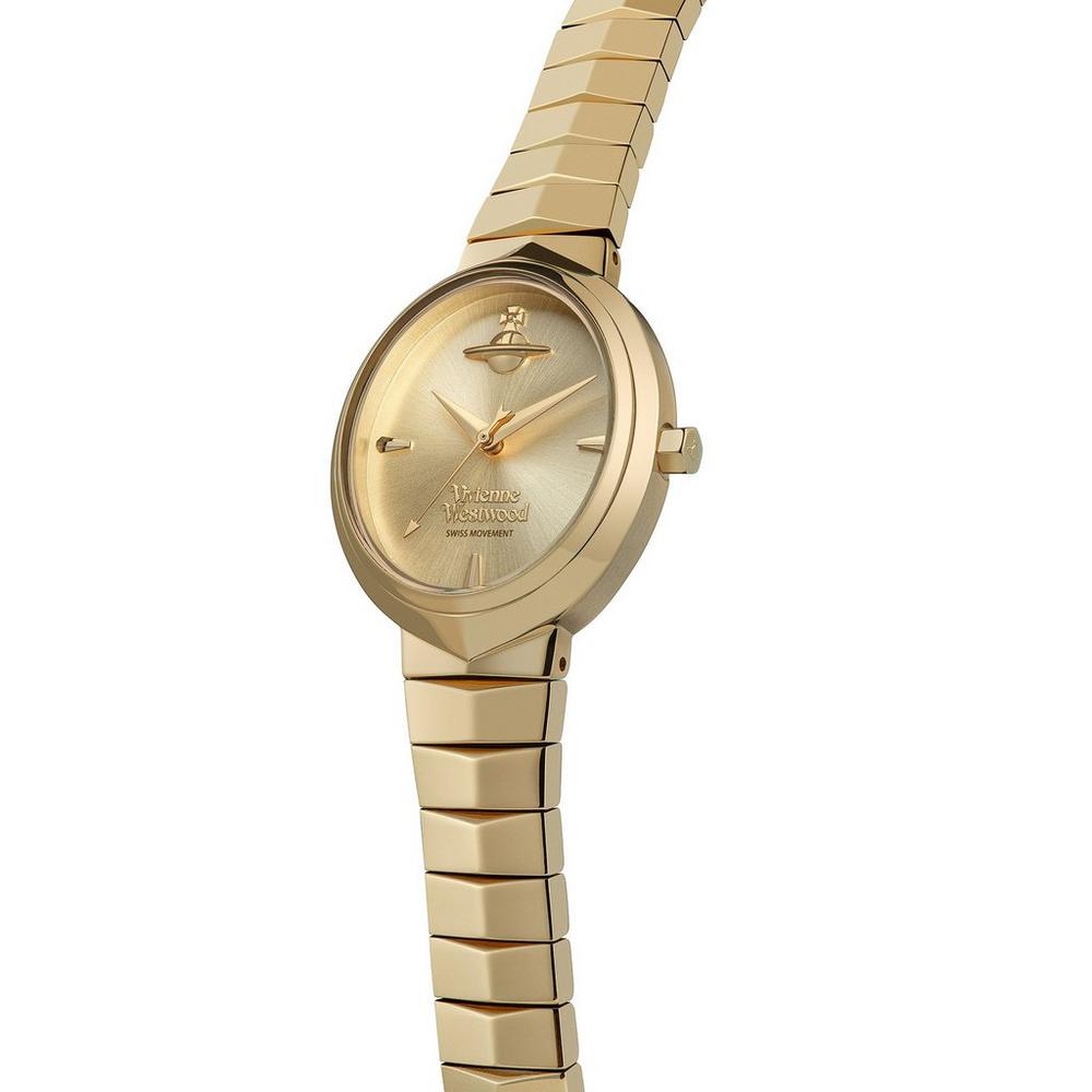 Vivienne Westwood Ladies Armour Gold Dial Bracelet Watch Gold Plated by Vivienne Westwood