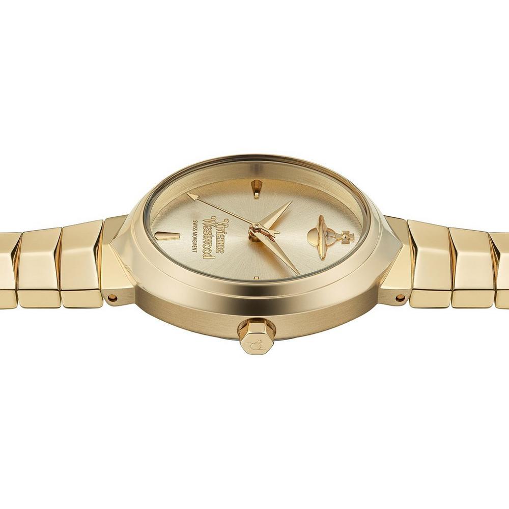 Vivienne Westwood Ladies Armour Gold Dial Bracelet Watch Gold Plated by Vivienne Westwood