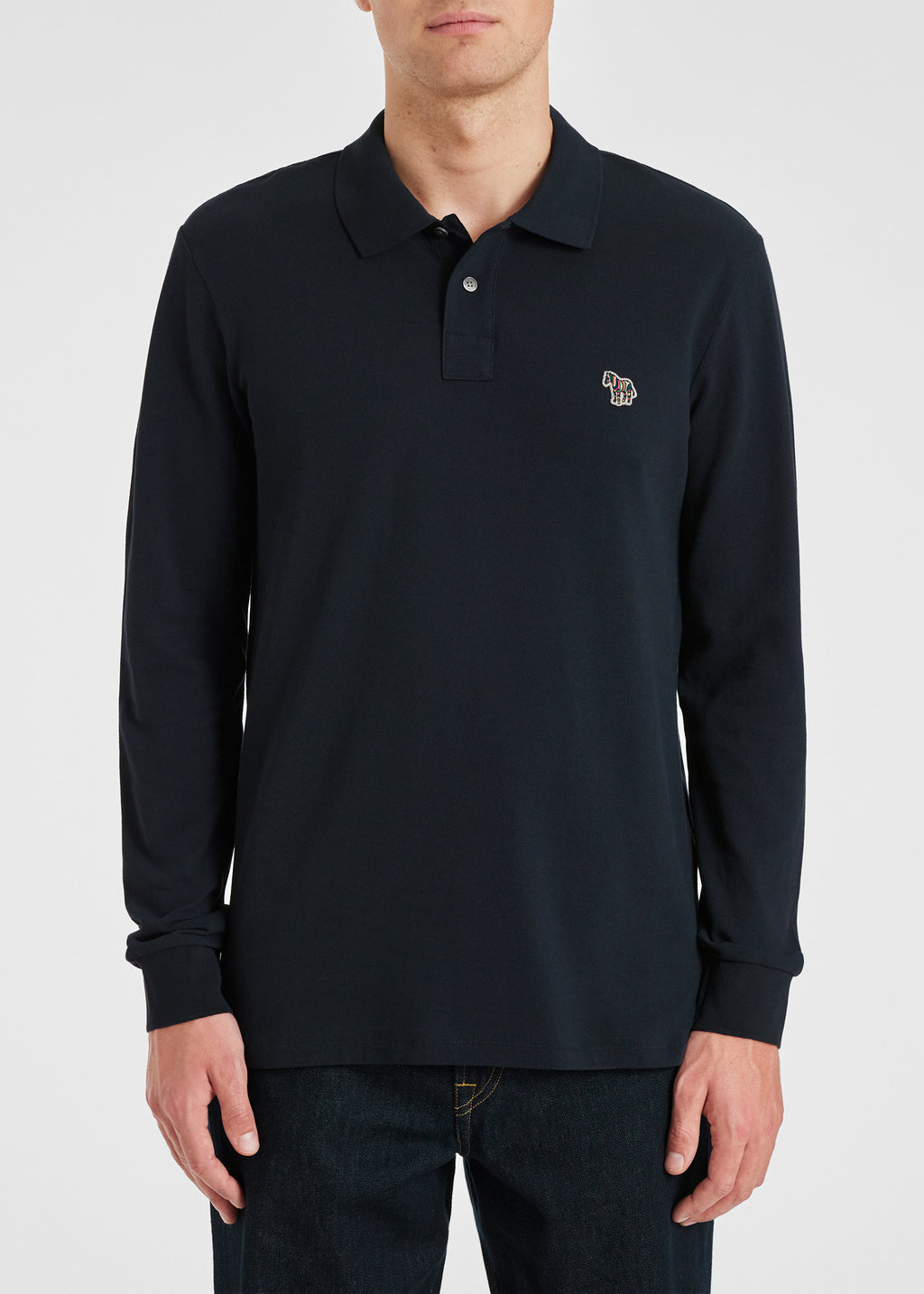 Mens Paul Smith Dark Navy Regular Fit Long Sleeve Polo Shirt - image 3