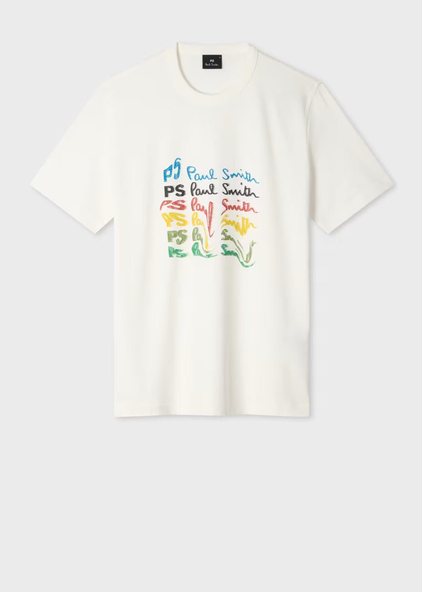 Mens Paul Smith White Regular Fit T Shirt — view 2