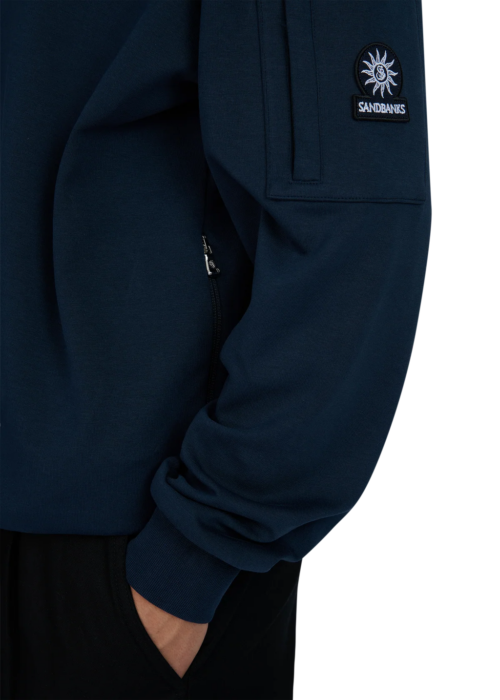 Men's Sandbanks Interlock Hoodie in Navy — view 4