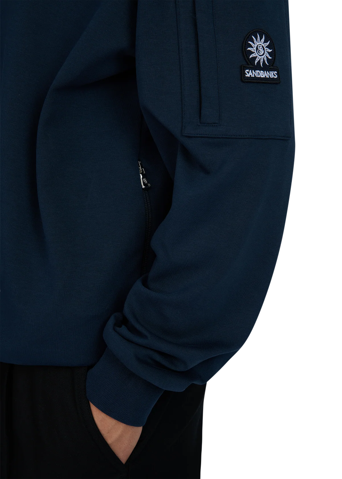 Men's Sandbanks Interlock Hoodie in Navy — view 4