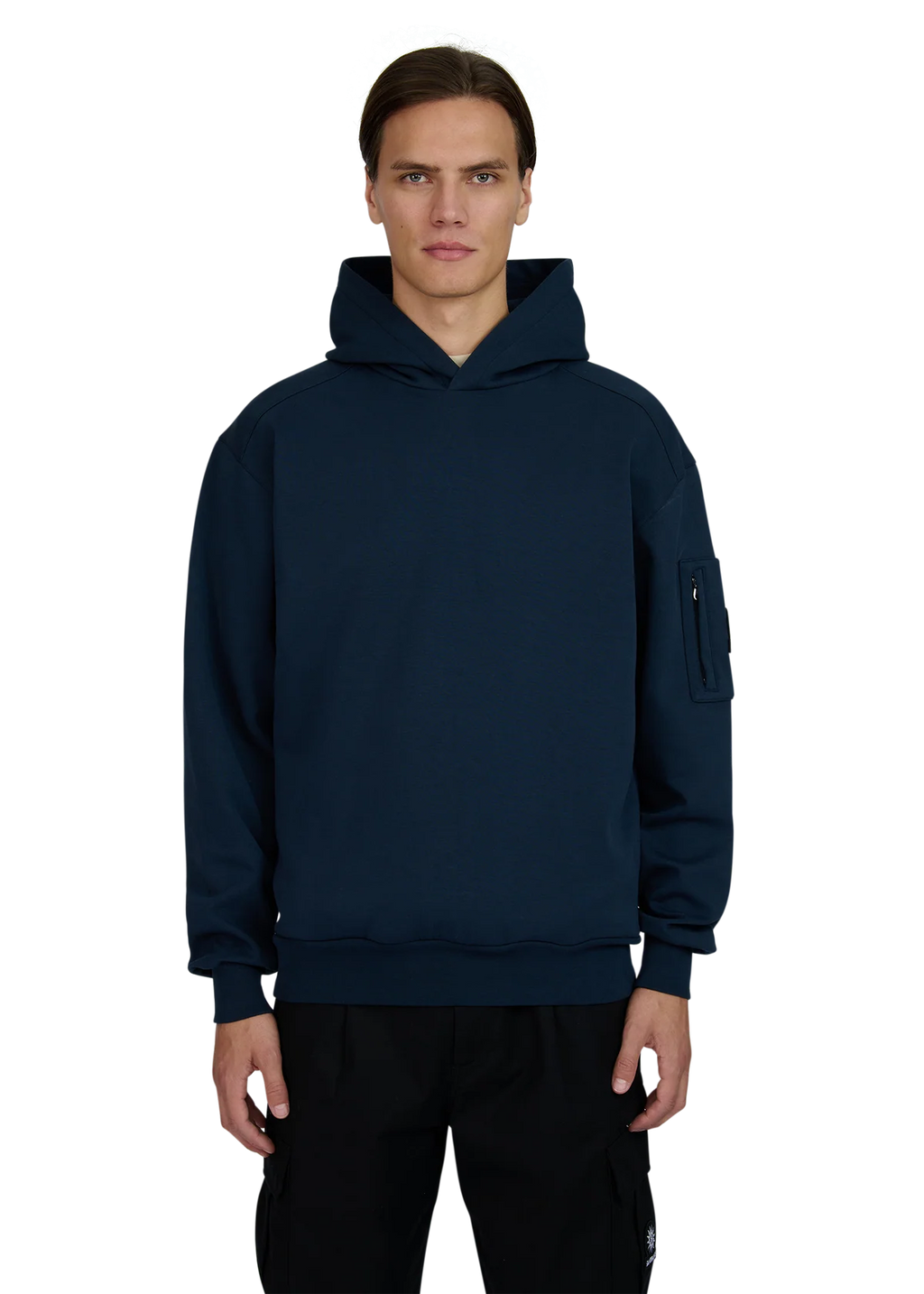 Men's Sandbanks Interlock Hoodie in Navy — view 2