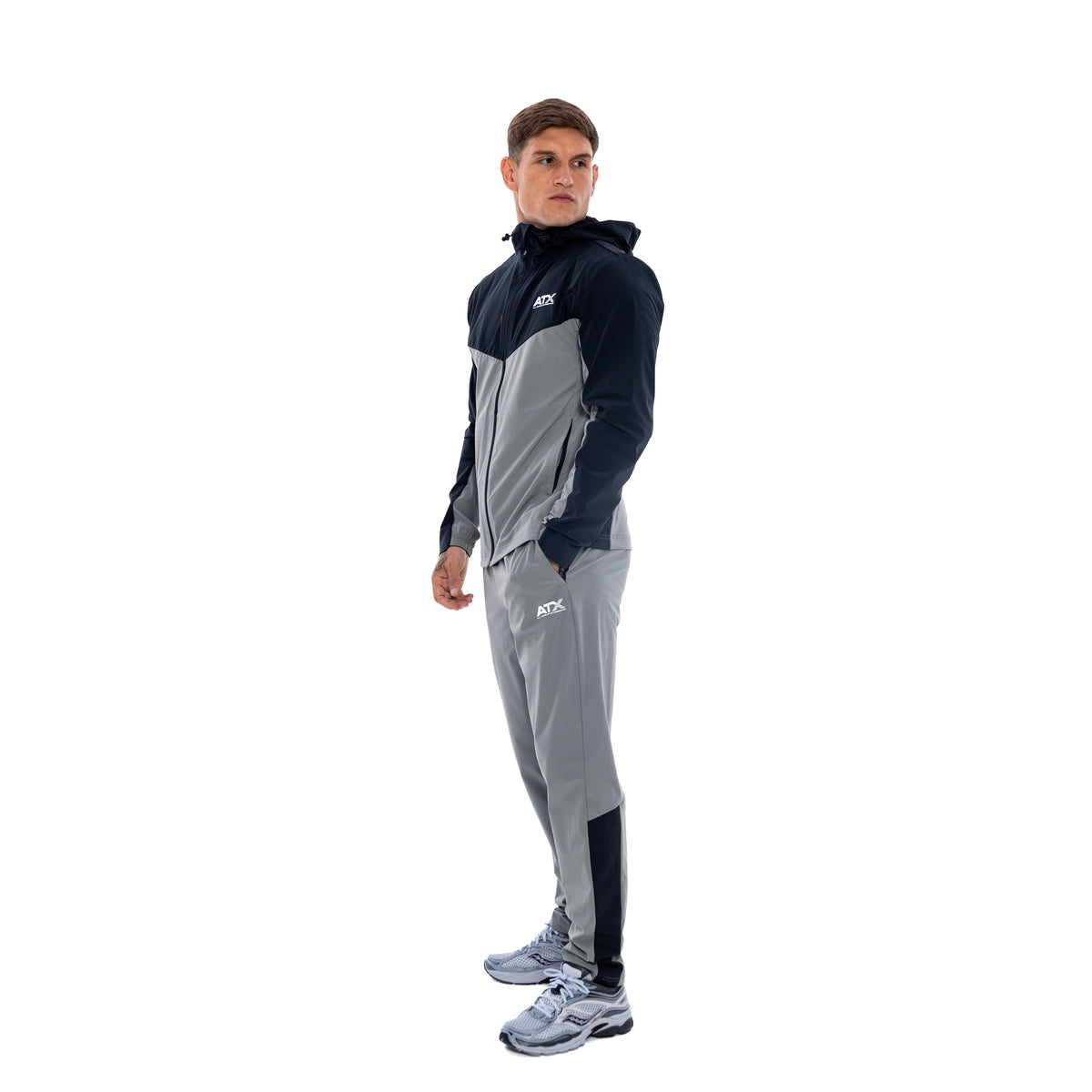 Men's ATX Boulder 2.0 Jacket & Pant In Navy/Dark Grey Tracksuit Set — view 3