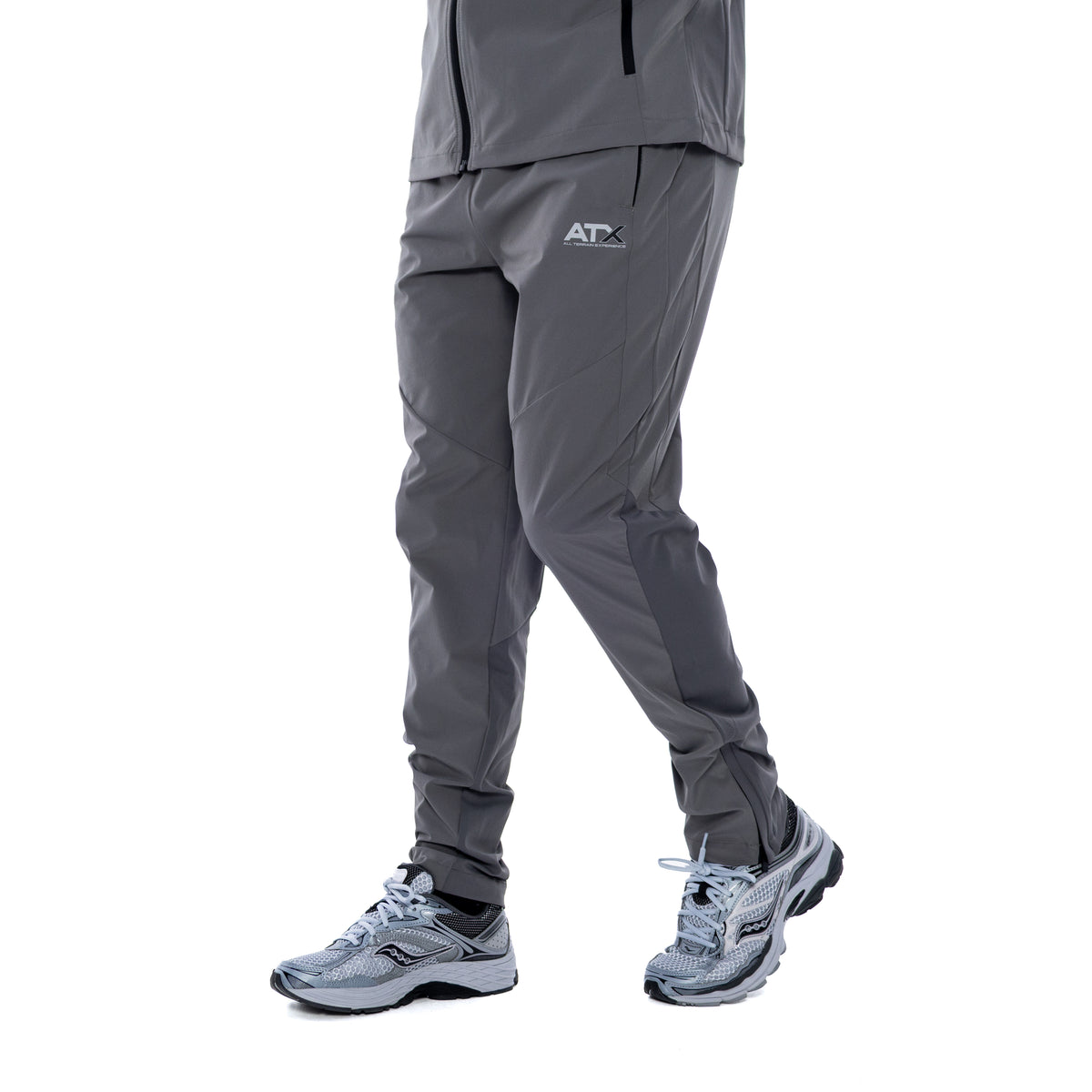 Men's ATX Traverse Track Pant in Dark Grey/Burgundy