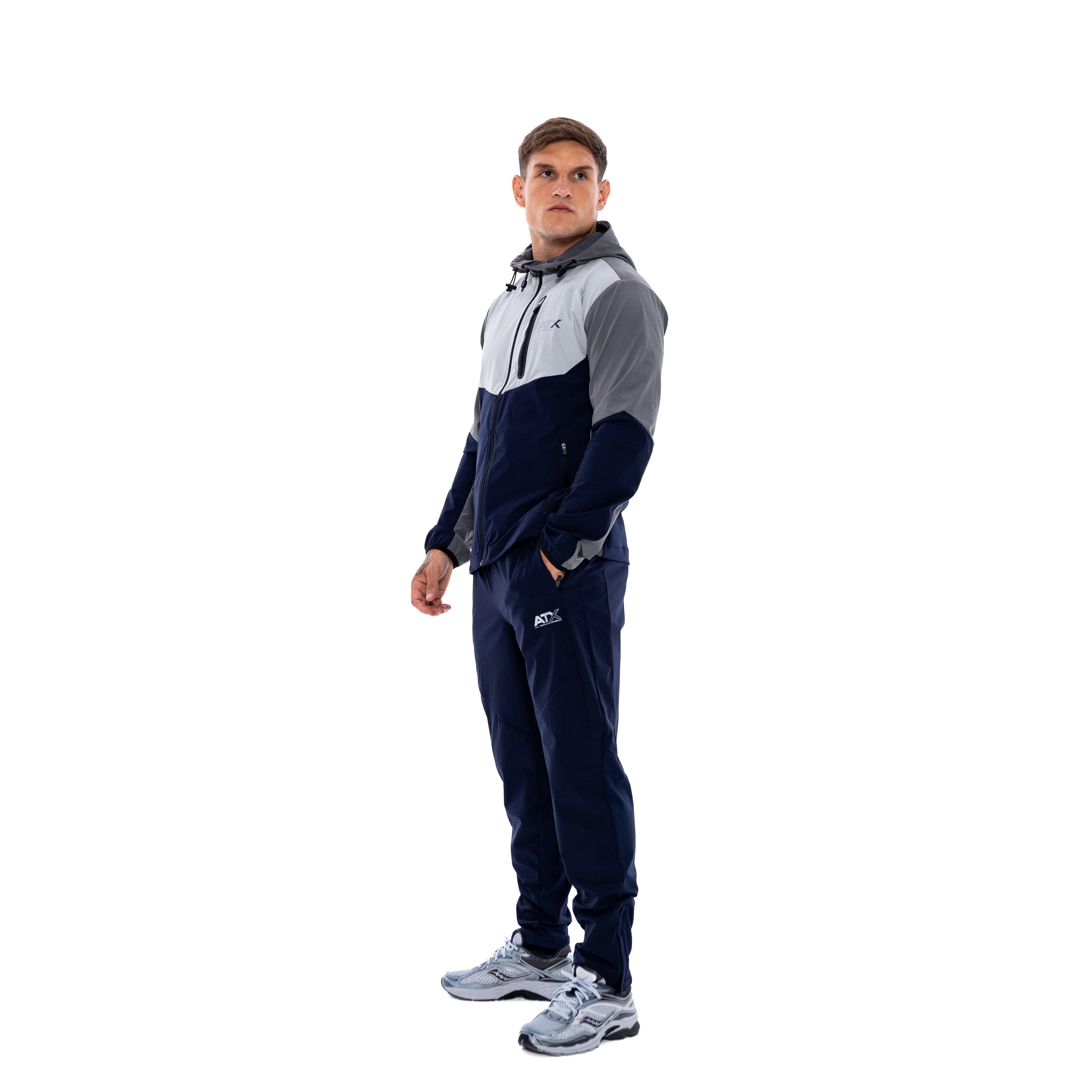 Men's ATX Traverse Track Top in Grey/Black & Traverse Track Pant in Black Tracksuit Set — view 2