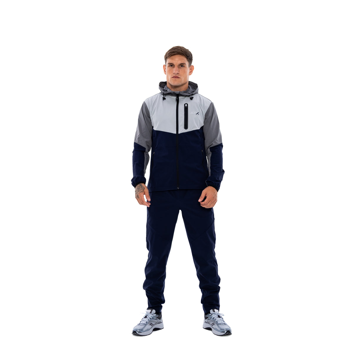 Men's ATX Traverse Track Top in Grey/Black & Traverse Track Pant in Black Tracksuit Set