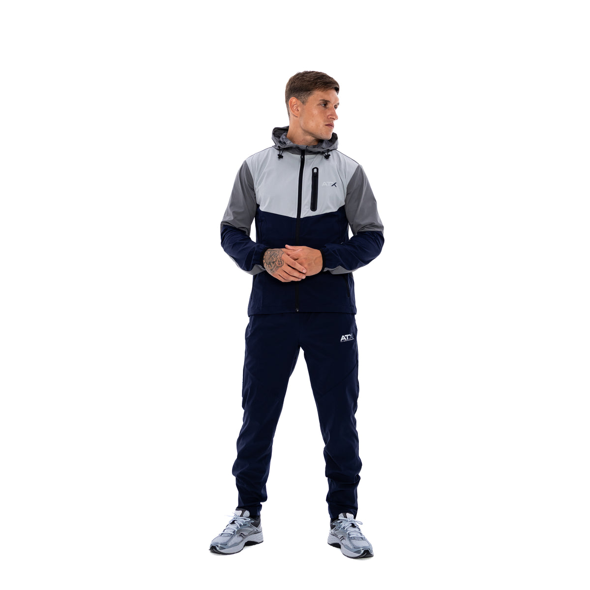 Men's ATX Traverse Track Top in Grey/Black — view 4