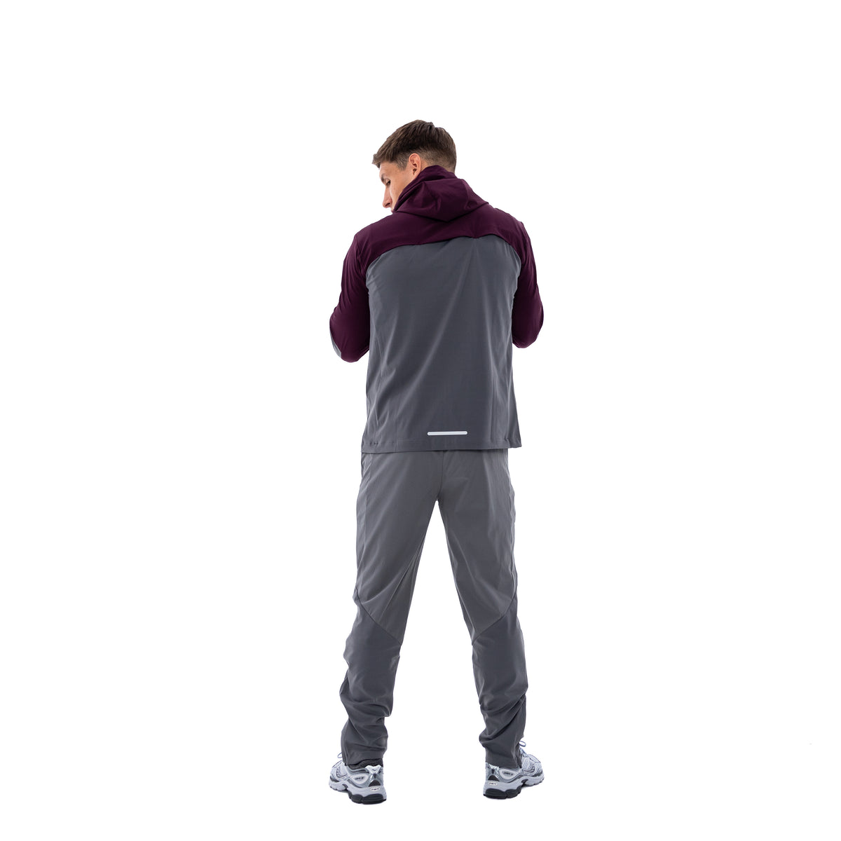 Men's ATX Traverse Track Top in Dark Grey/Burgundy