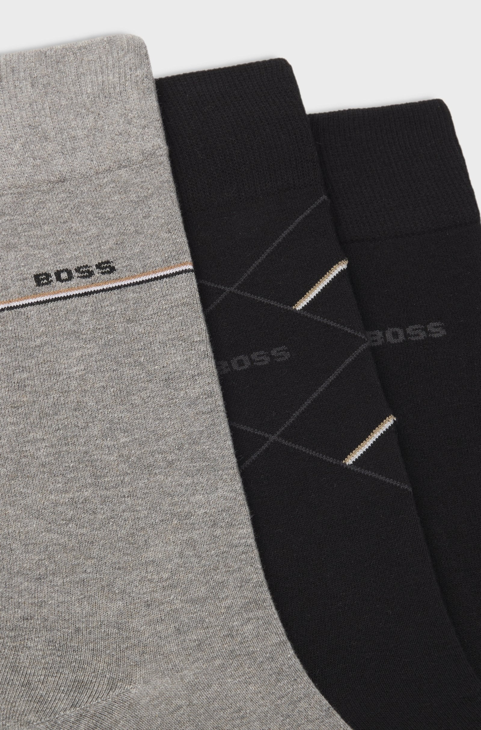 Men's BOSS Black 3 Pack Gift Set Icon Black Socks — view 2