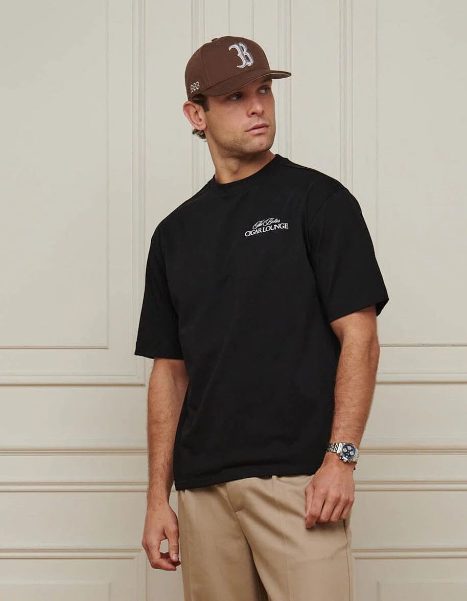 Men's Belier Black Gentlemans Lounge Graphic T-Shirt