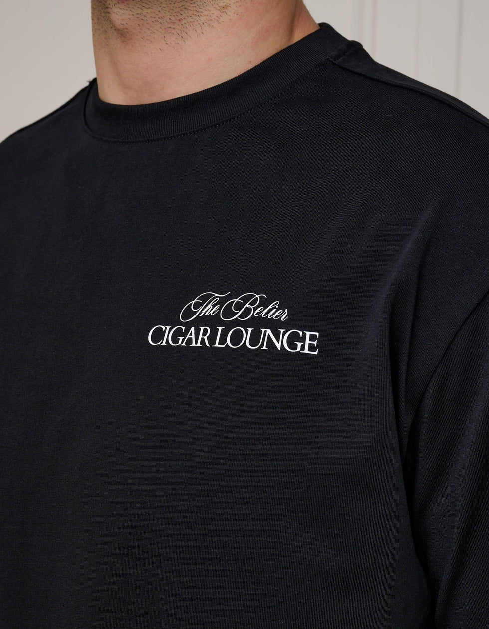 Men's Belier Black Gentlemans Lounge Graphic T-Shirt — view 5