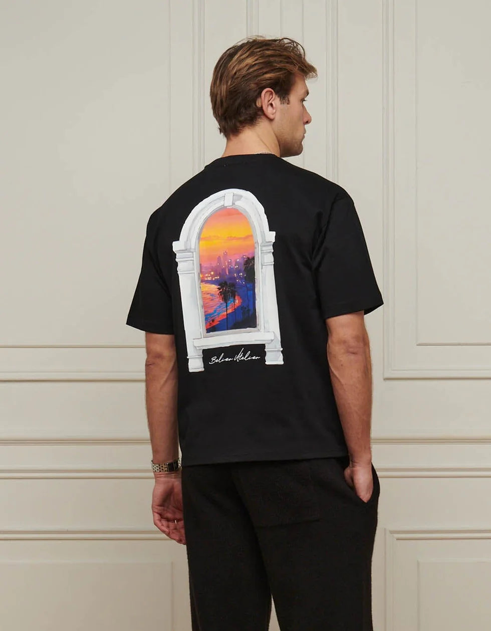 Men's Belier Black Miami Graphic T-Shirt — view 3