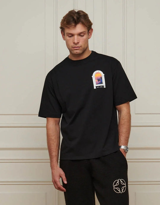 Men's Belier Black Miami Graphic T-Shirt