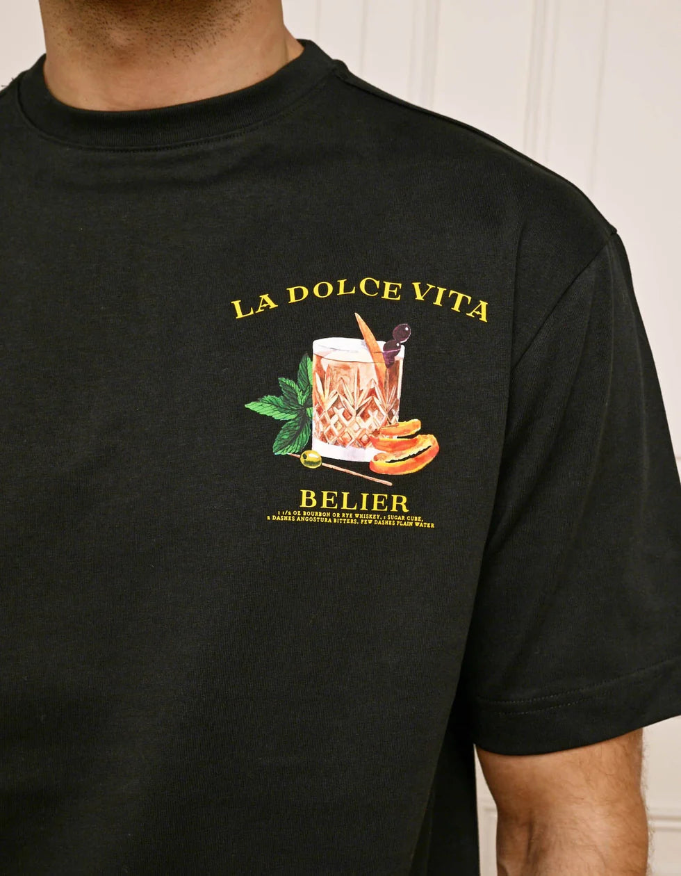Men's Belier Black Old Fashioned T-Shirt — view 3