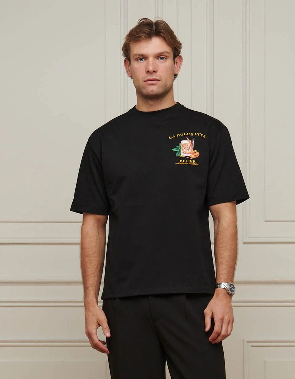 Men's Belier Black Old Fashioned T-Shirt